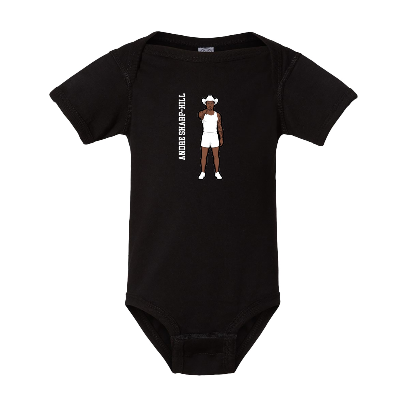 Baby Onesie — Name Vertical in Black