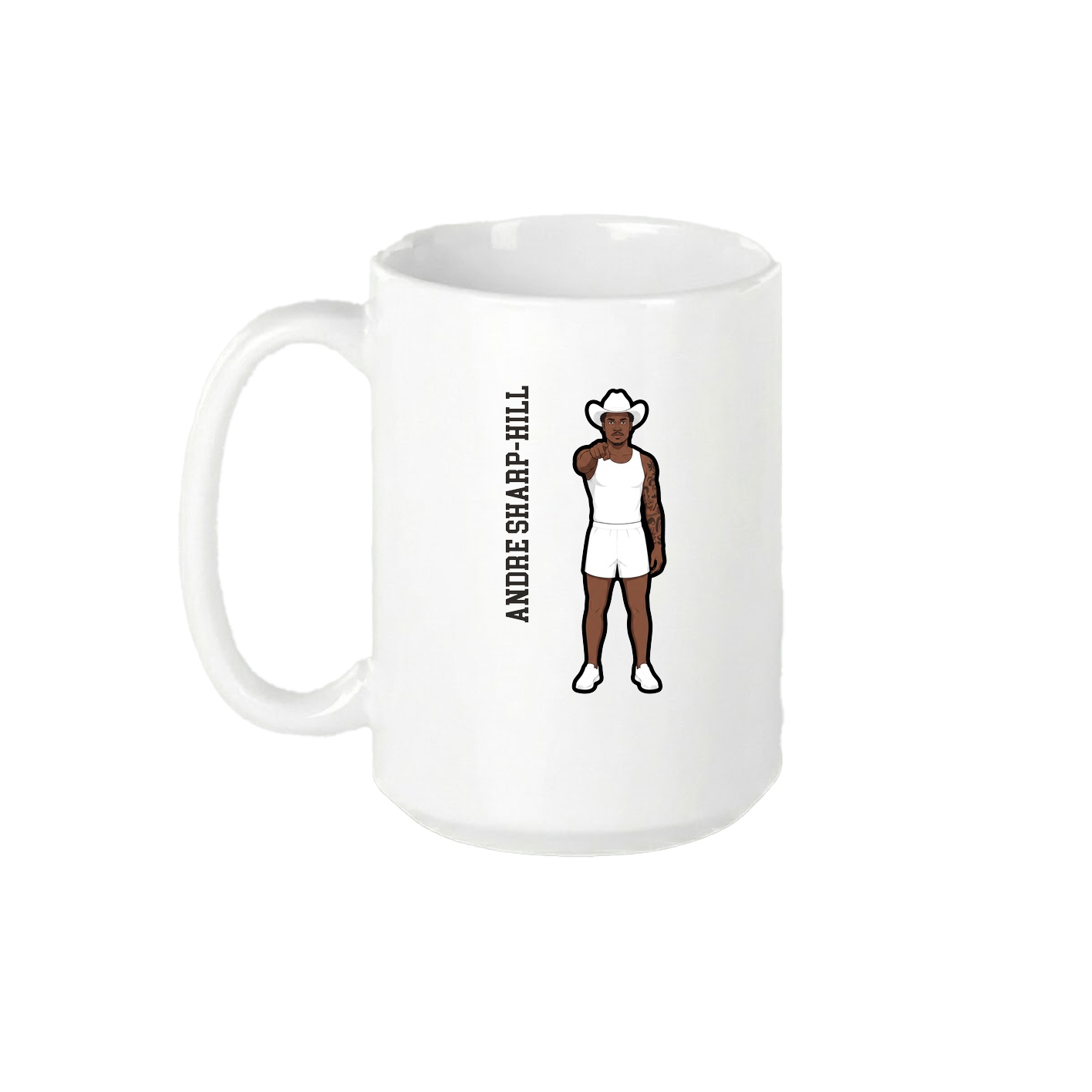 15oz Coffee Mug — Name Vertical in White