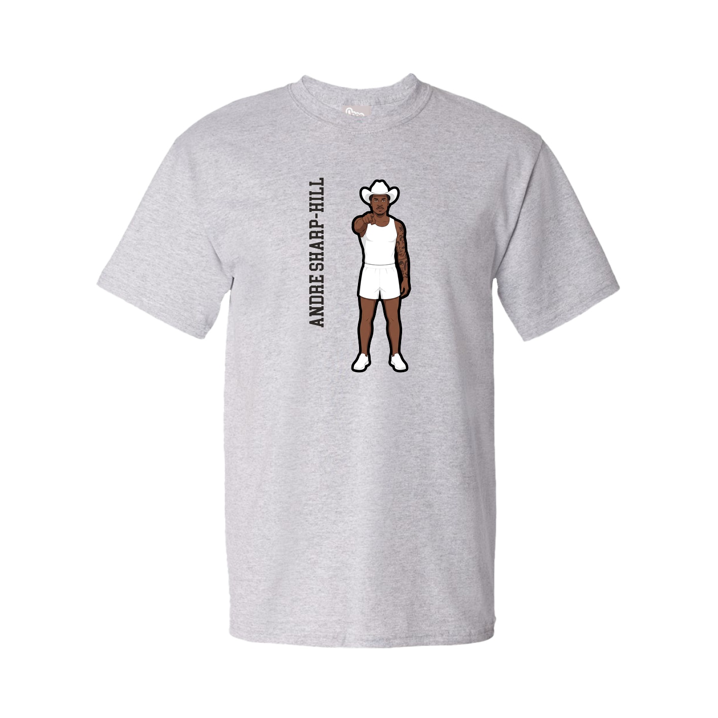 Tee — Name Vertical in Grey