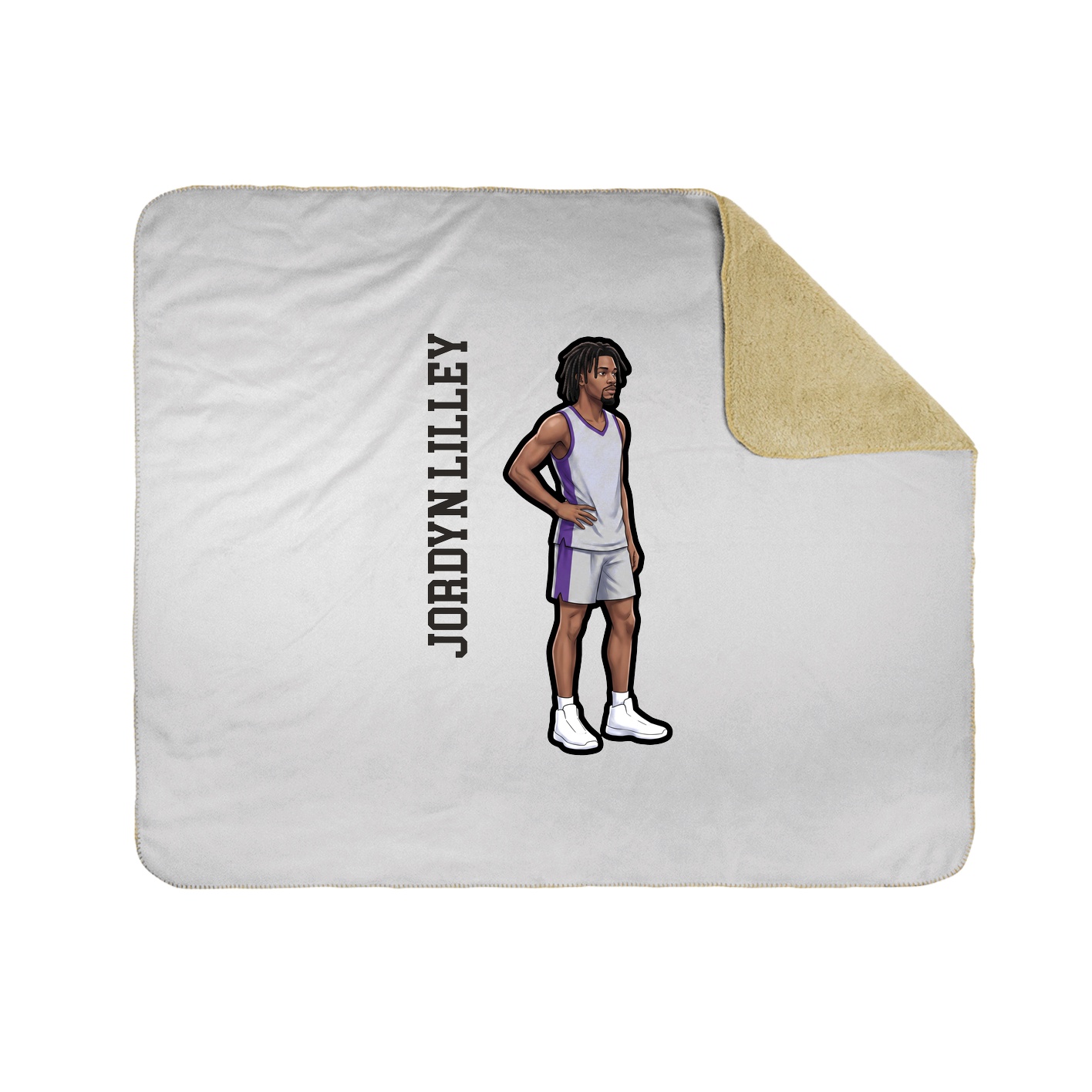 Throw Blanket — Name Vertical in White