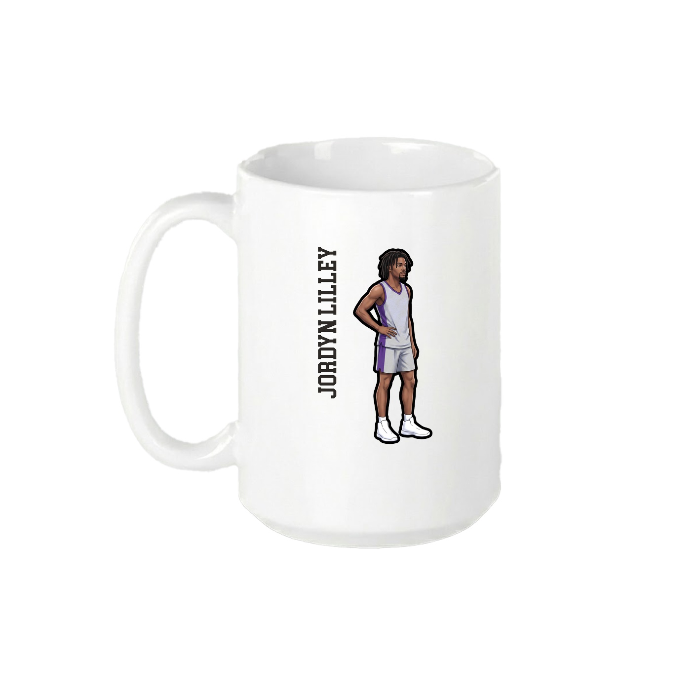 15oz Coffee Mug — Name Vertical in White
