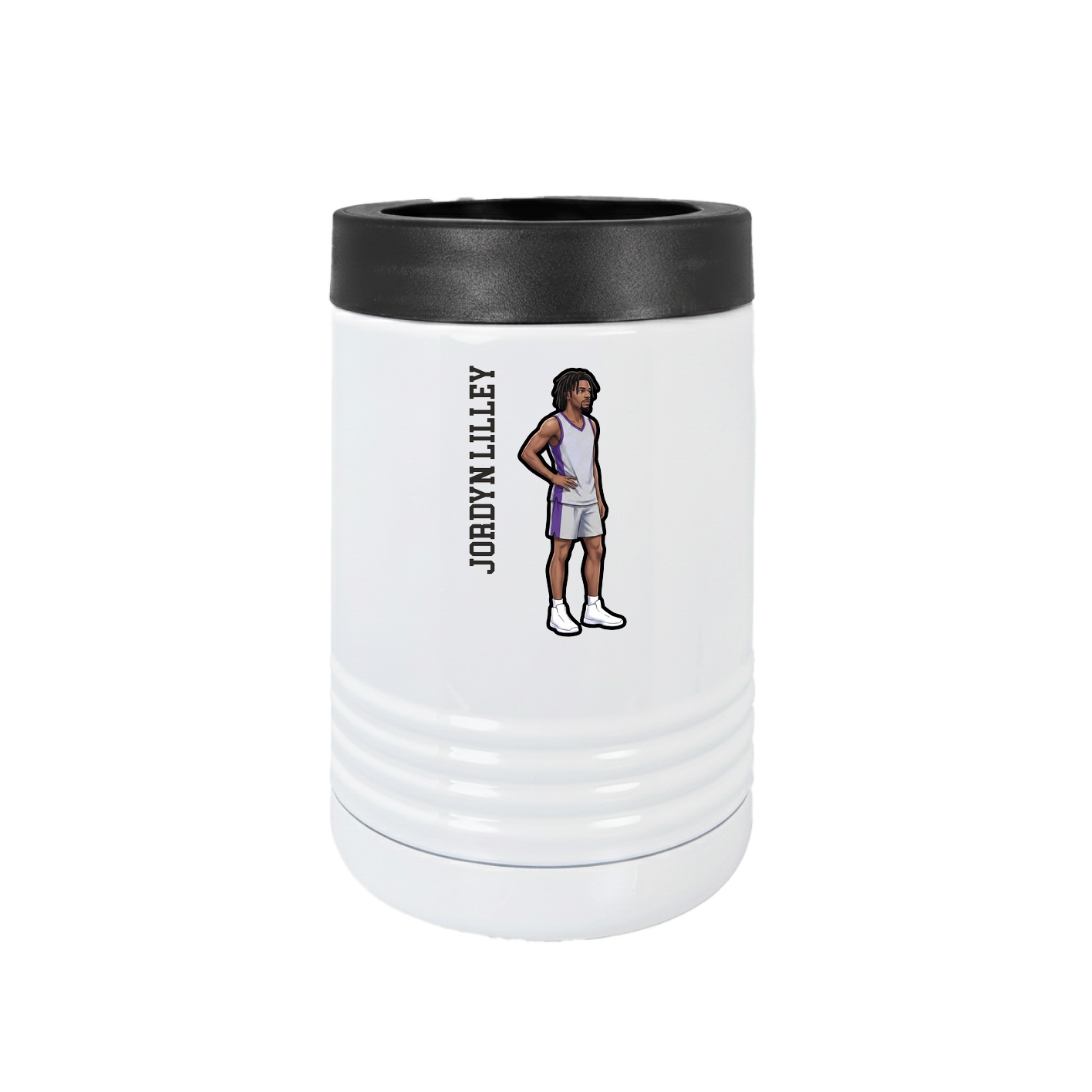 Beverage Holder — Name Vertical in White