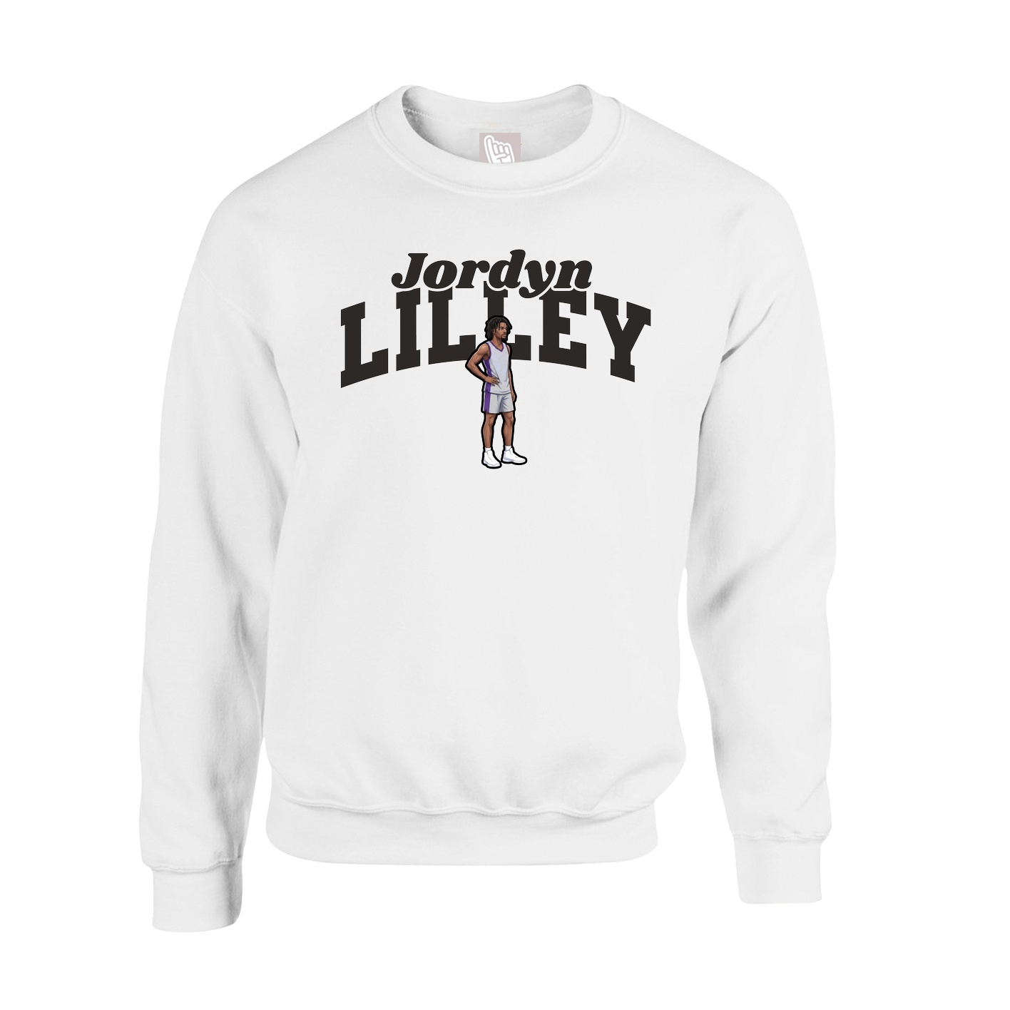 Fleece Crew — Signature Arch in White