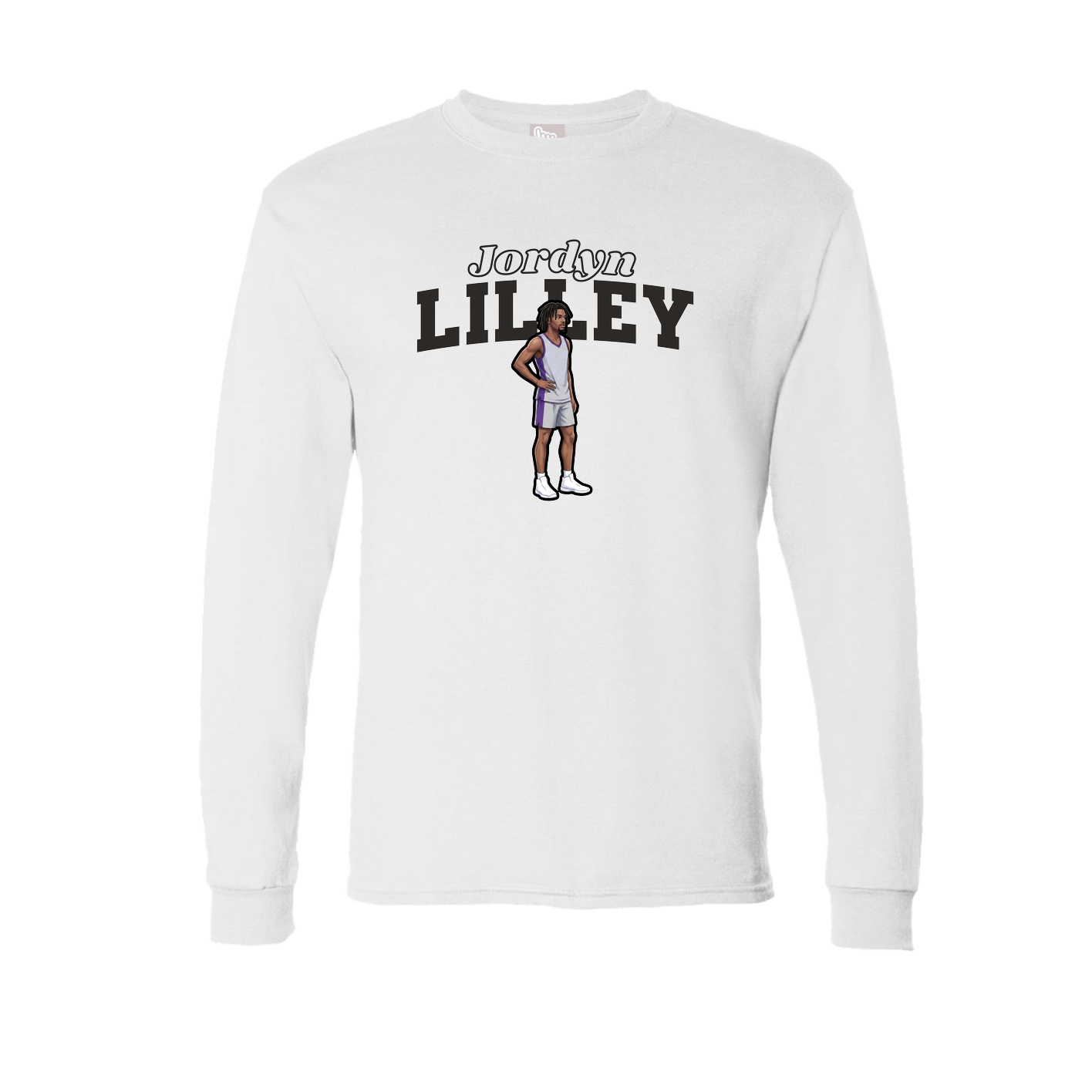 Long Sleeve Tee — Name Arch in White