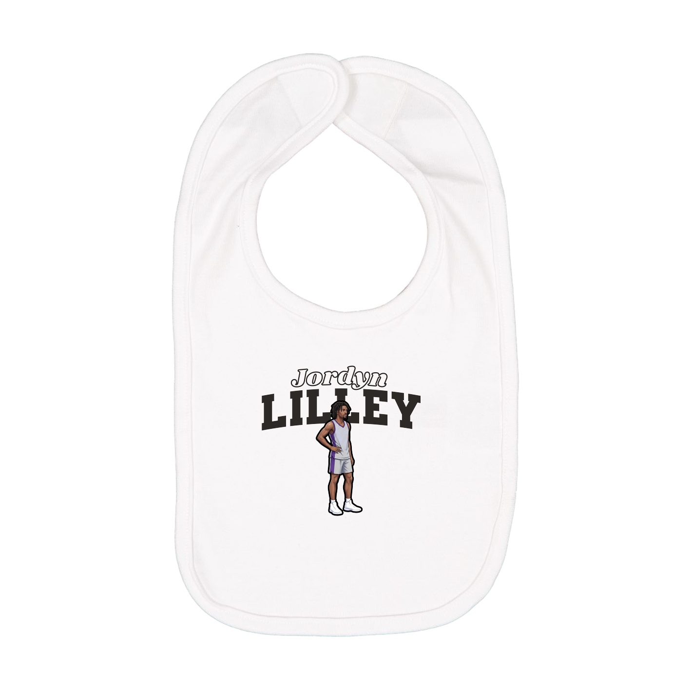 Infant Bib — Name Arch in White