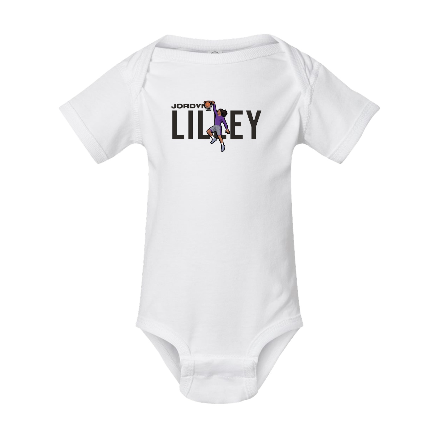 Baby Onesie — Player Name in White