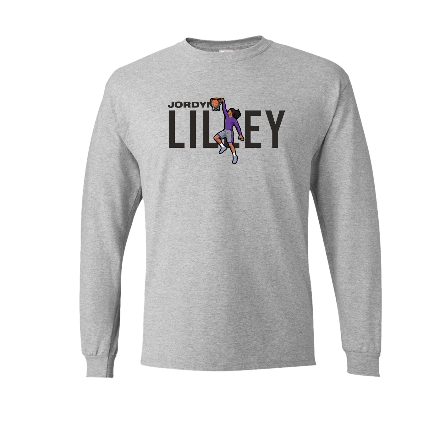 Long Sleeve Tee — Player Name in Grey