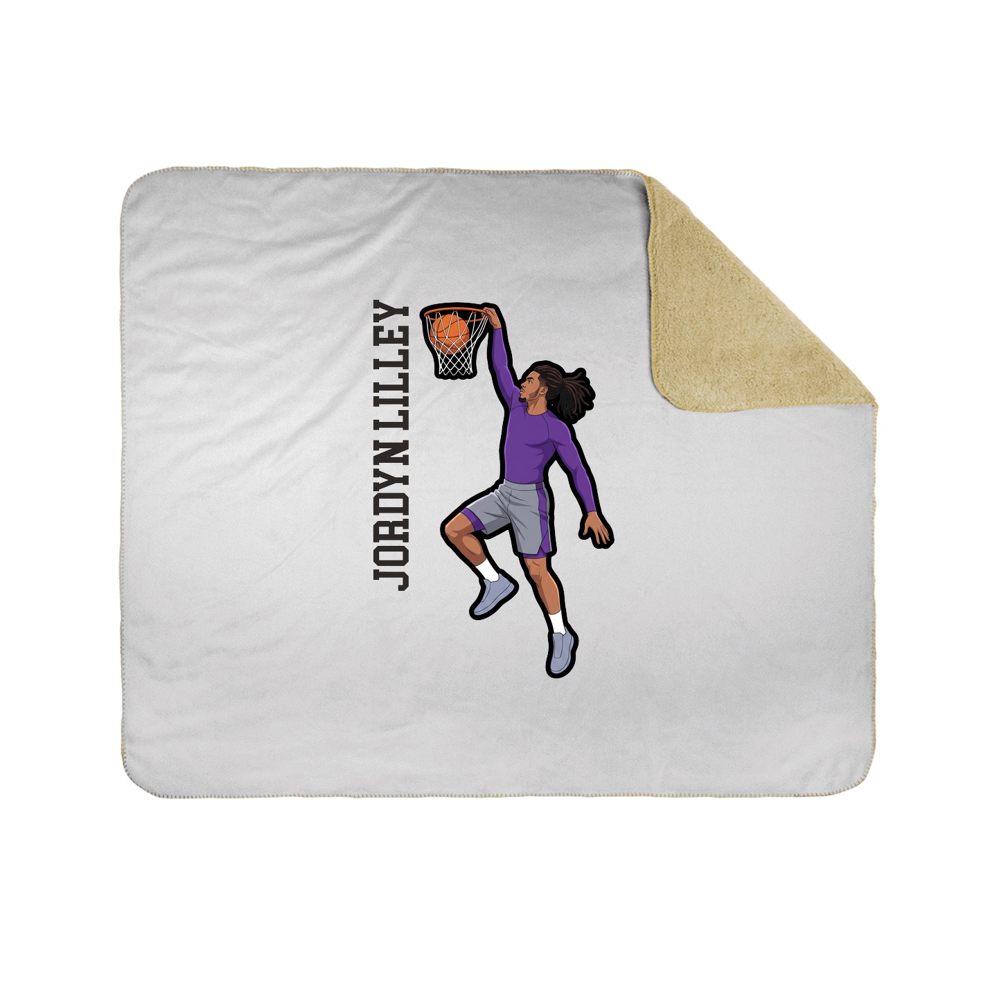 Throw Blanket — Name Vertical in White