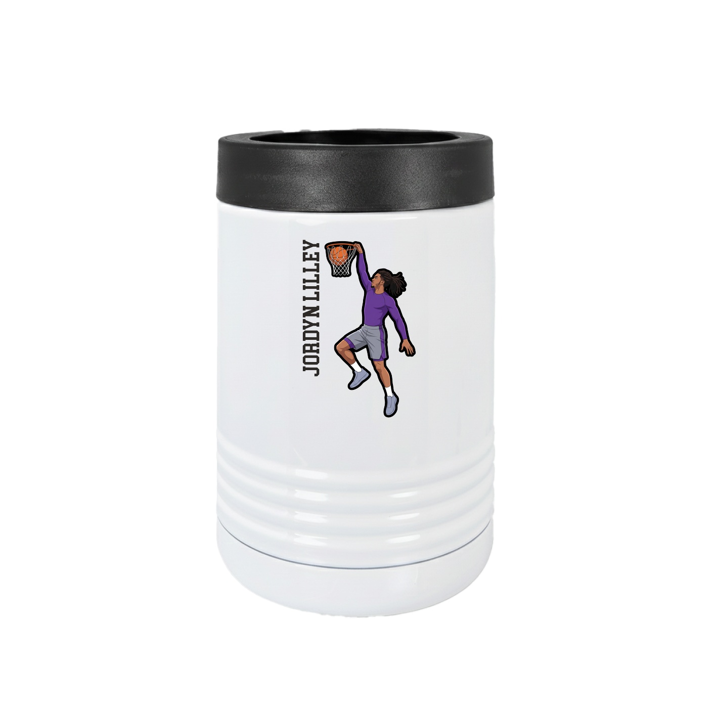 Beverage Holder — Name Vertical in White