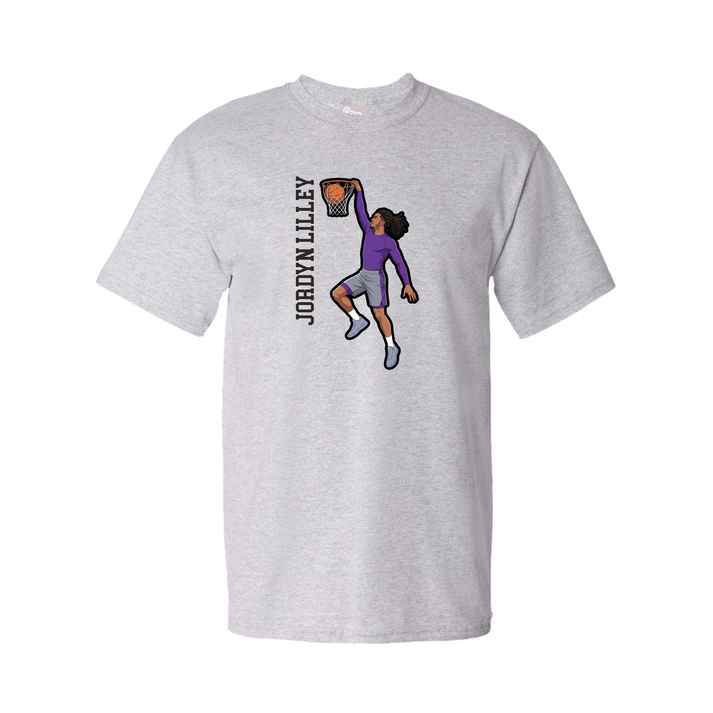 Tee — Name Vertical in Grey