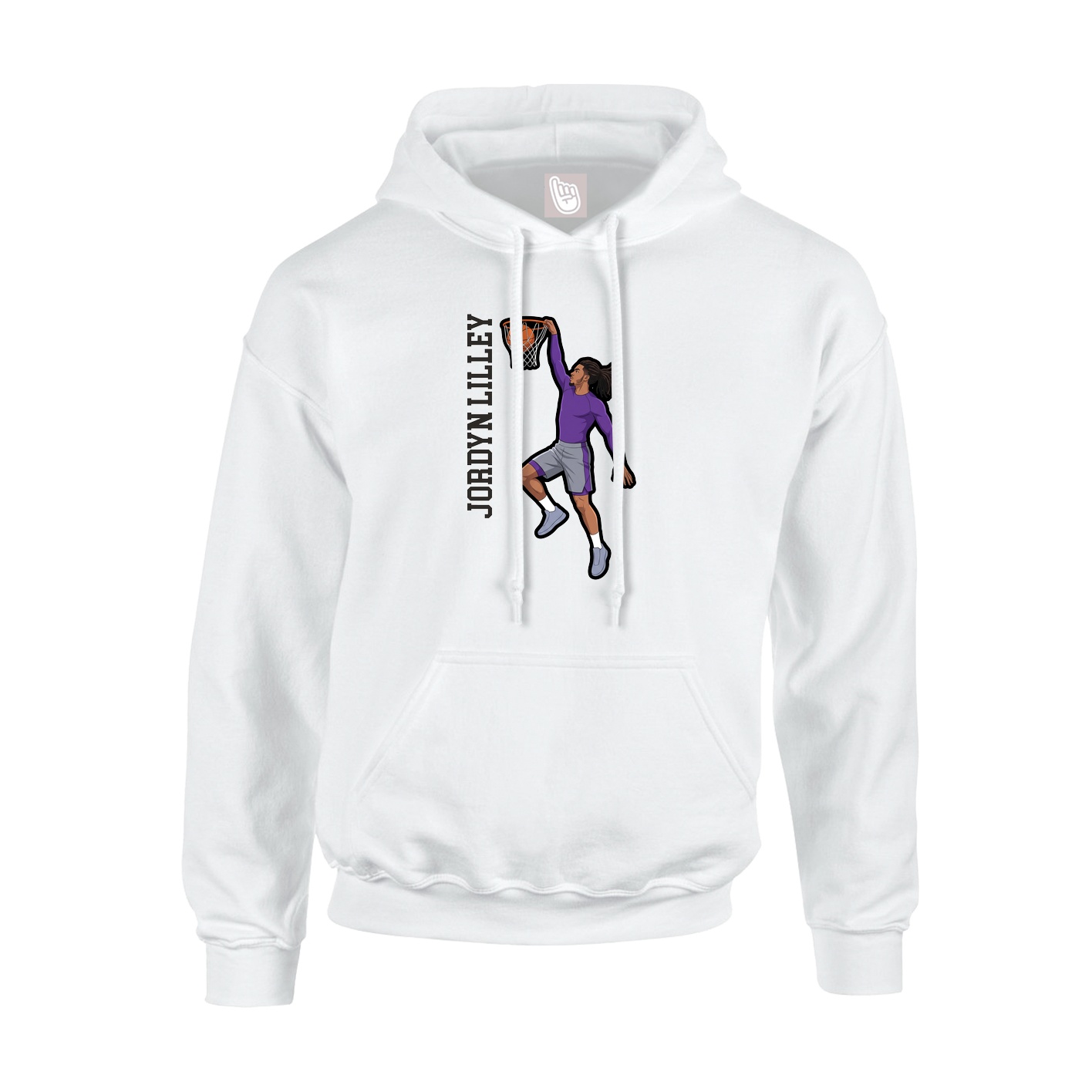 Hoodie — Name Vertical in White