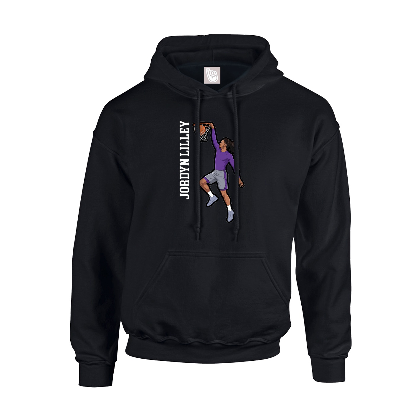 Youth Hoodie — Name Vertical in Black