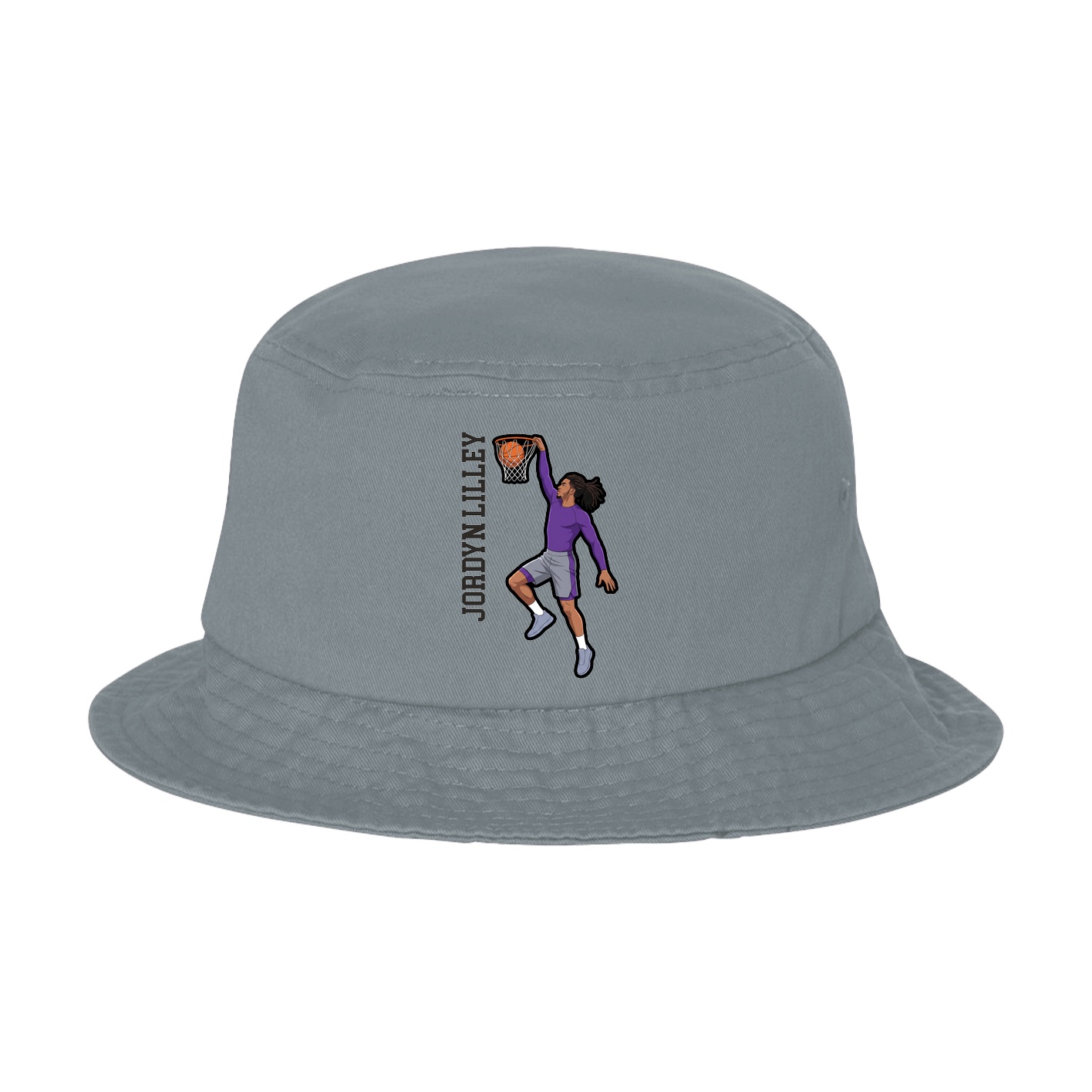 Bucket Cap — Name Vertical in Grey