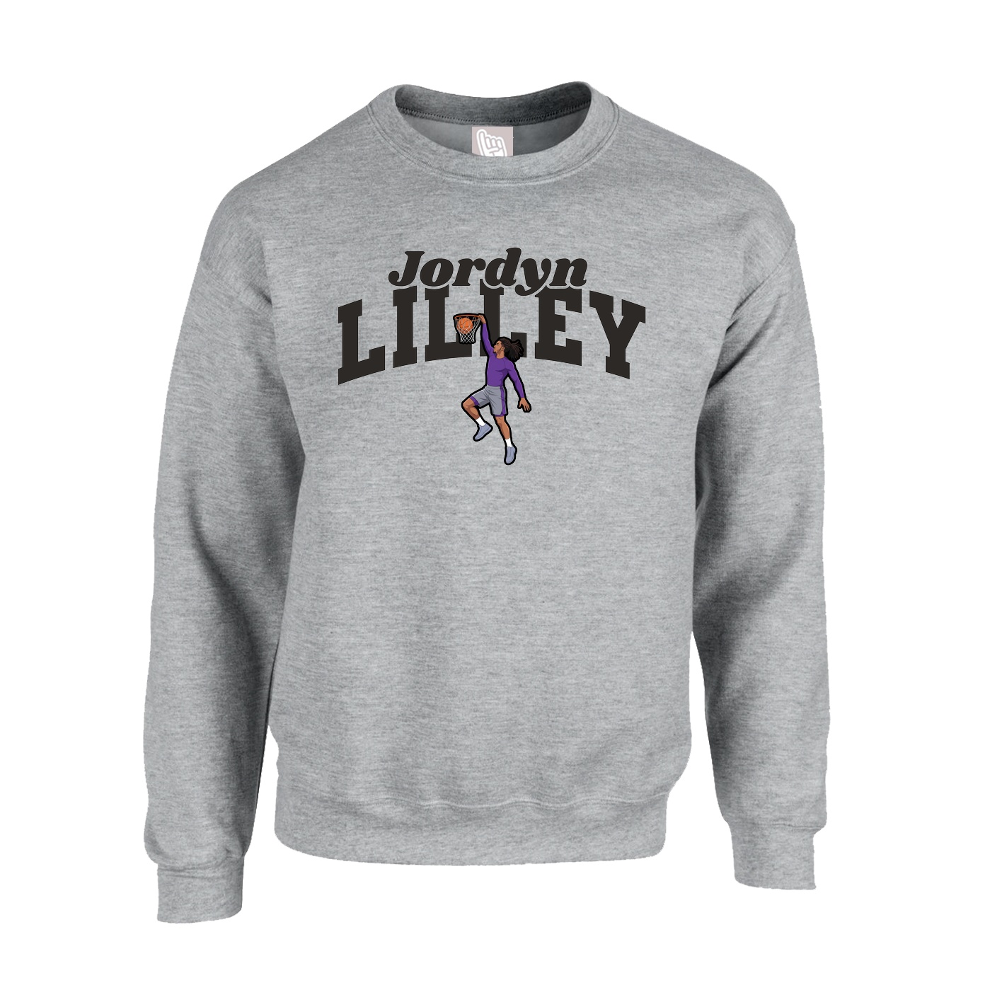 Fleece Crew — Signature Arch in Grey
