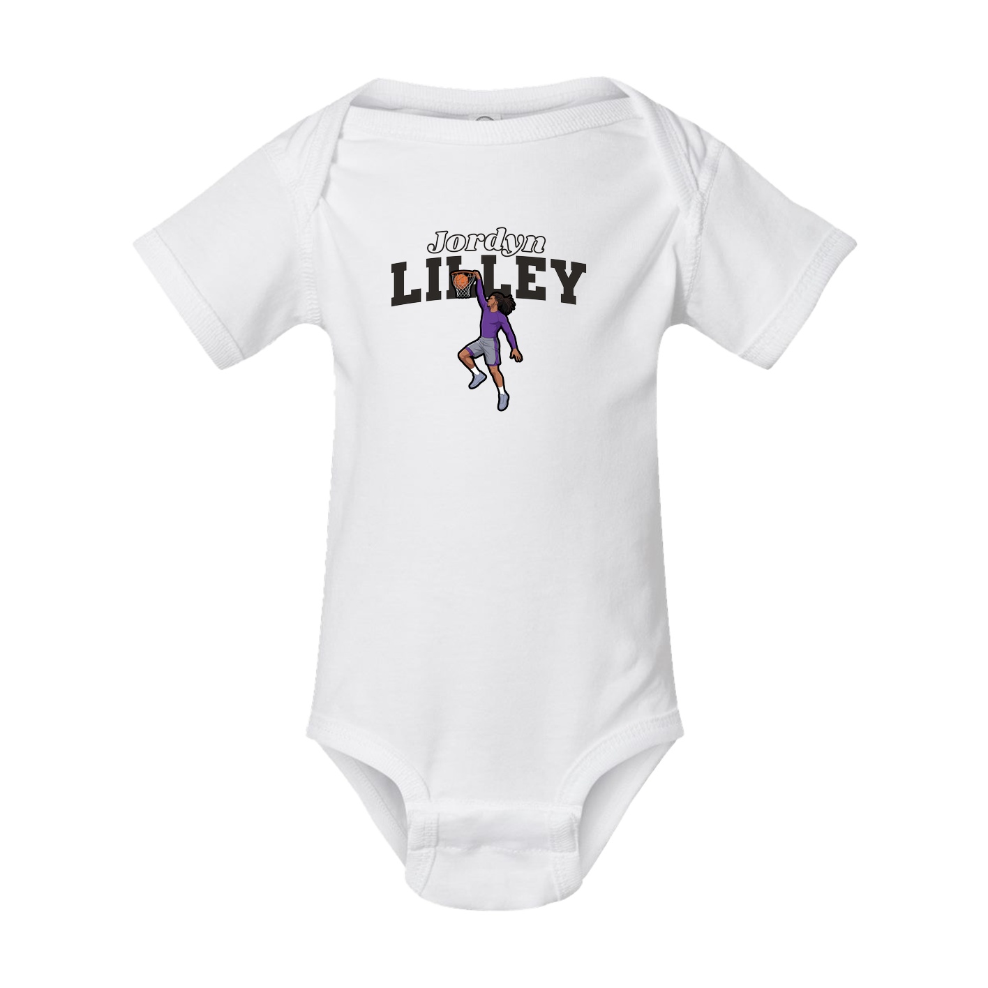 Baby Onesie — Name Arch in White