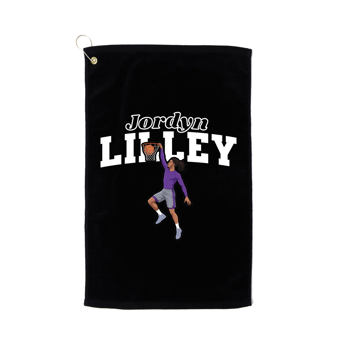 Golf Towel — Name Arch in Black