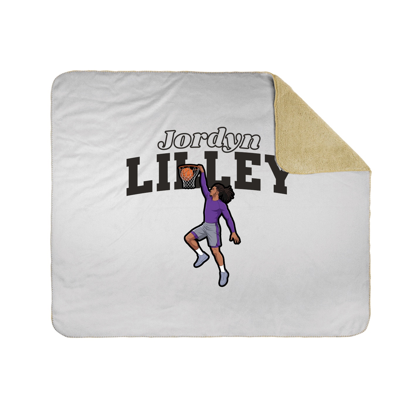 Throw Blanket — Name Arch in White