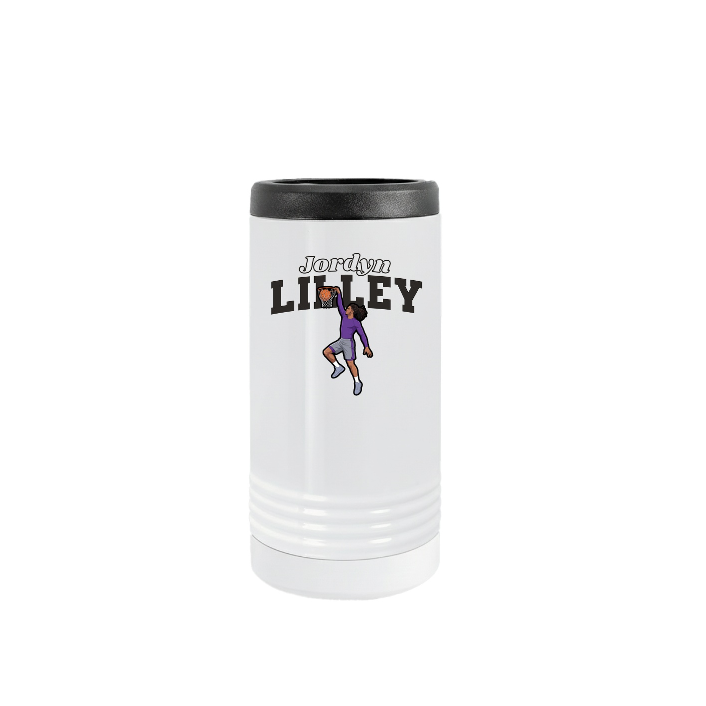 Slim Beverage Holder — Name Arch in White