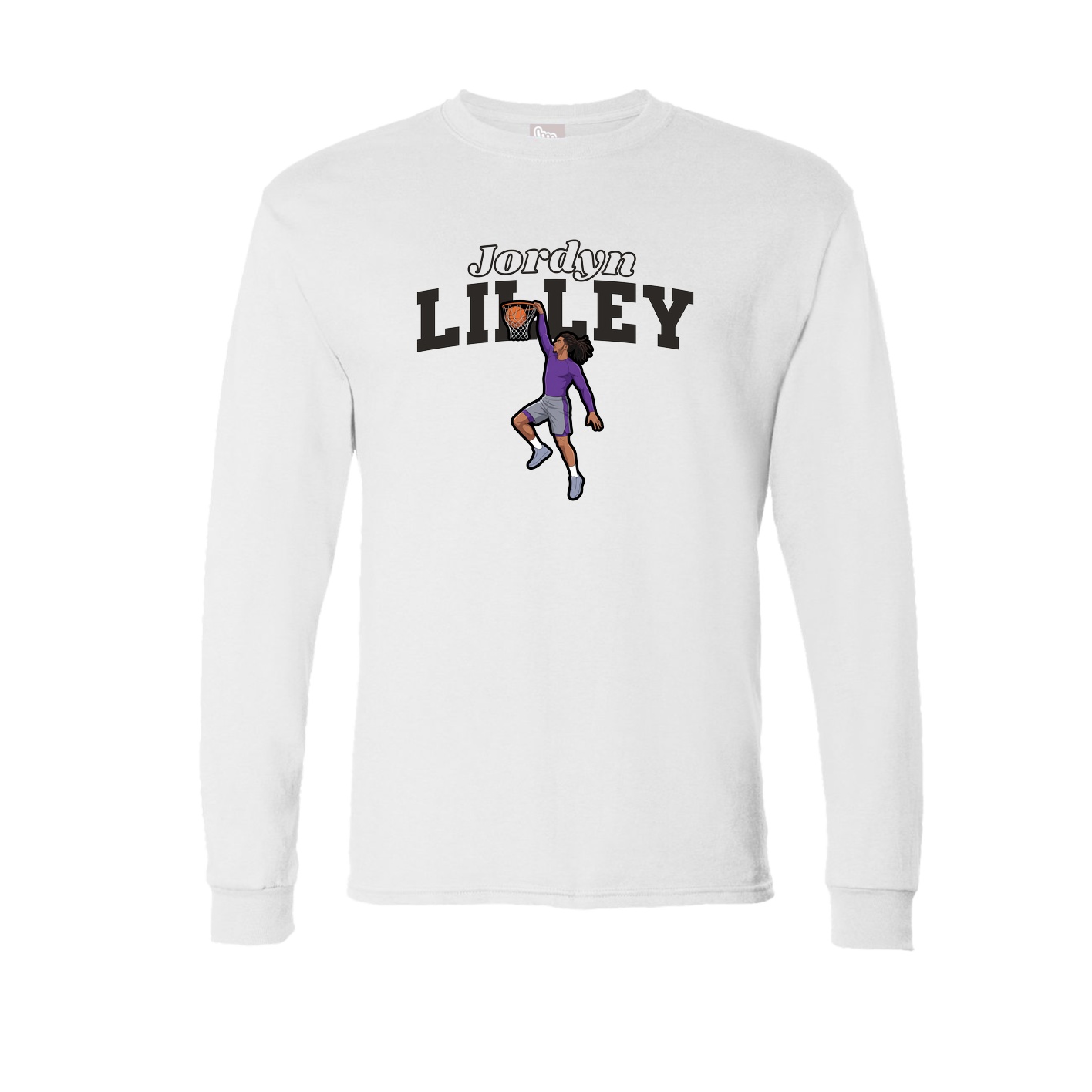 Long Sleeve Tee — Name Arch in White
