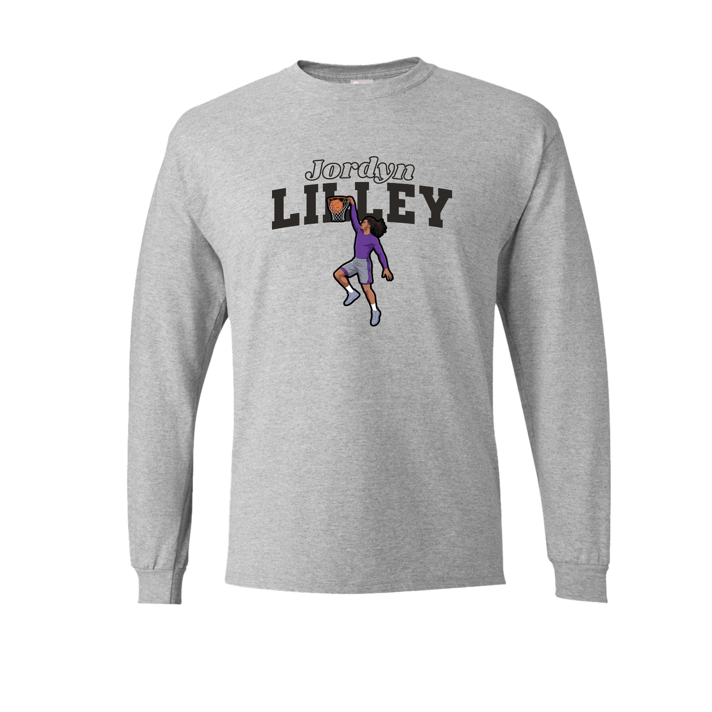 Long Sleeve Tee — Name Arch in Grey