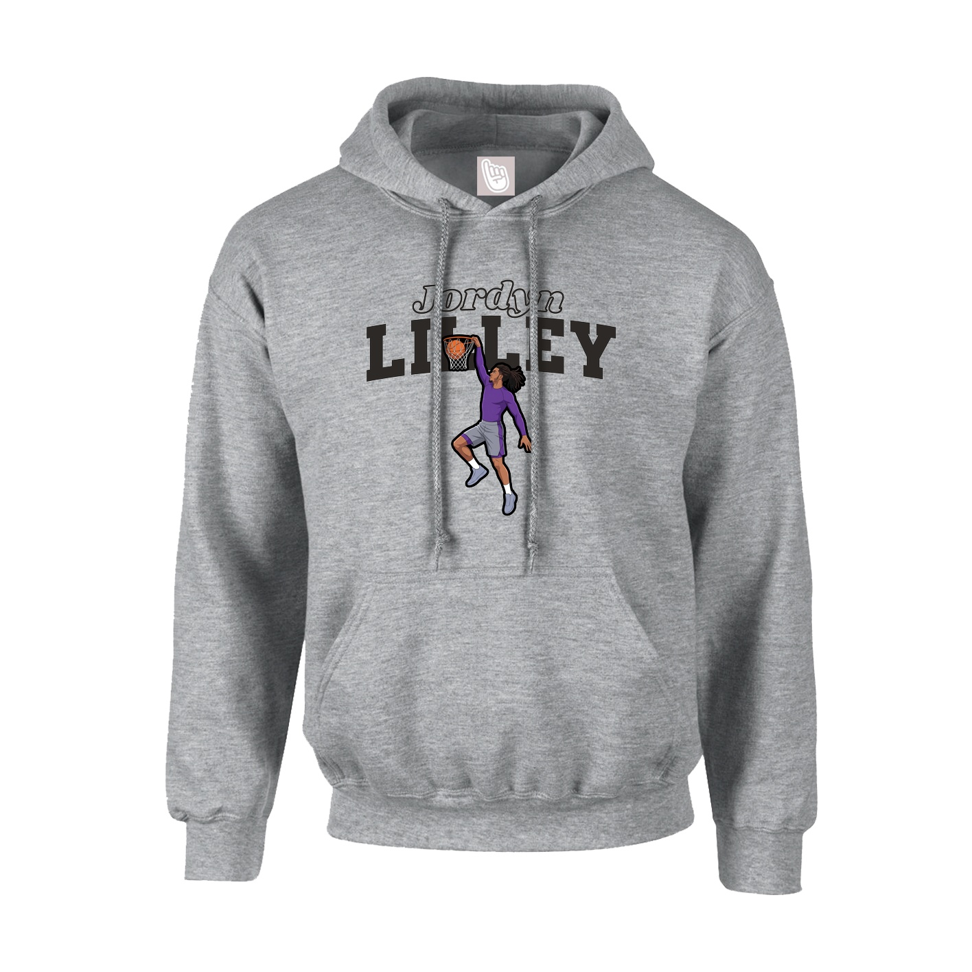 Hoodie — Name Arch in Grey
