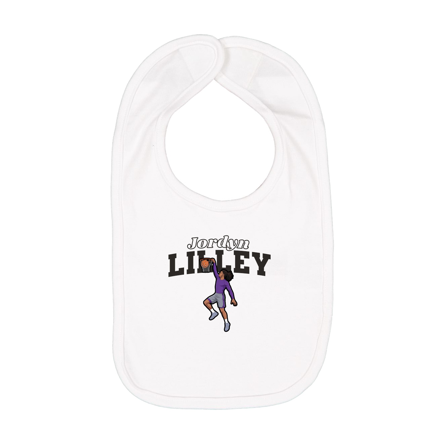 Infant Bib — Name Arch in White