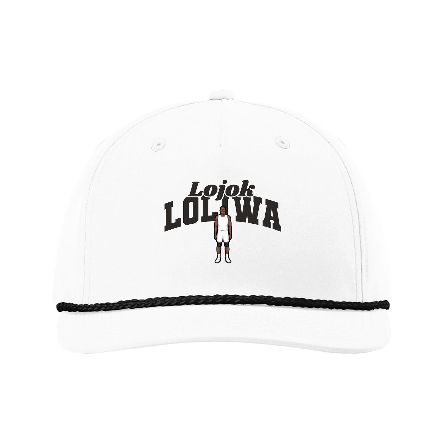 Five-Panel Classic Rope Cap — Signature Arch in White