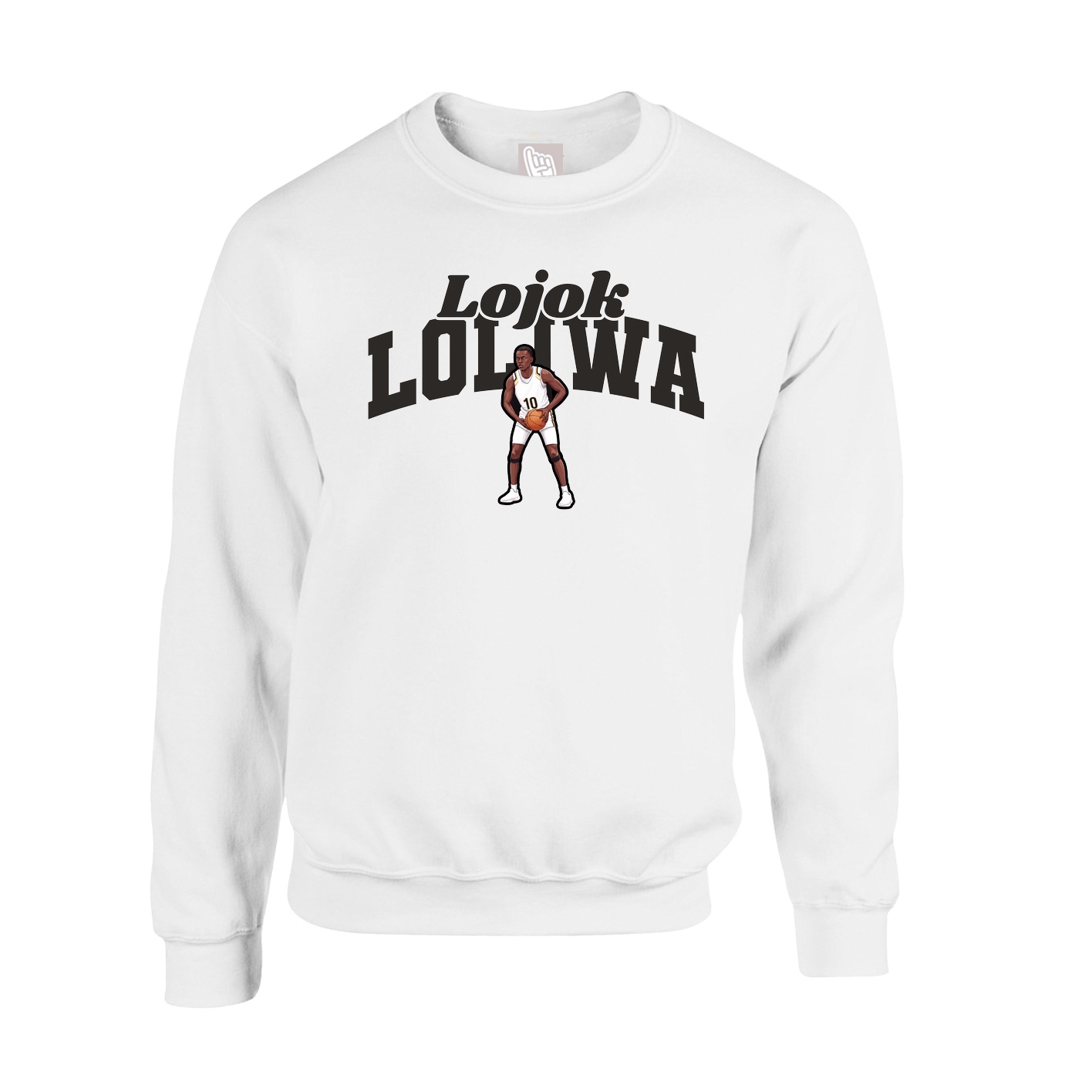 Fleece Crew — Signature Arch in White