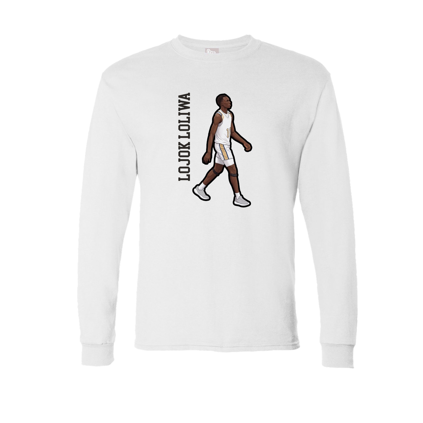 Long Sleeve Tee — Name Vertical in White