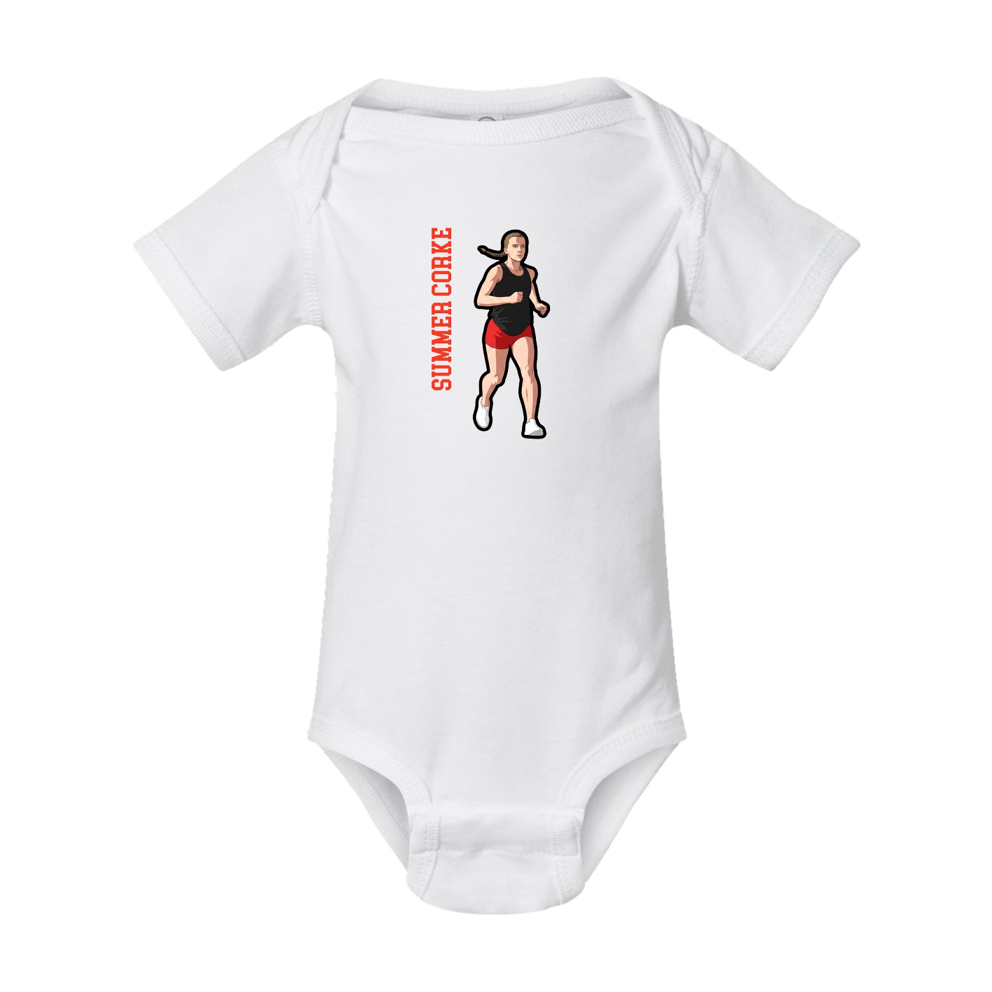 Baby Onesie — Name Vertical in White