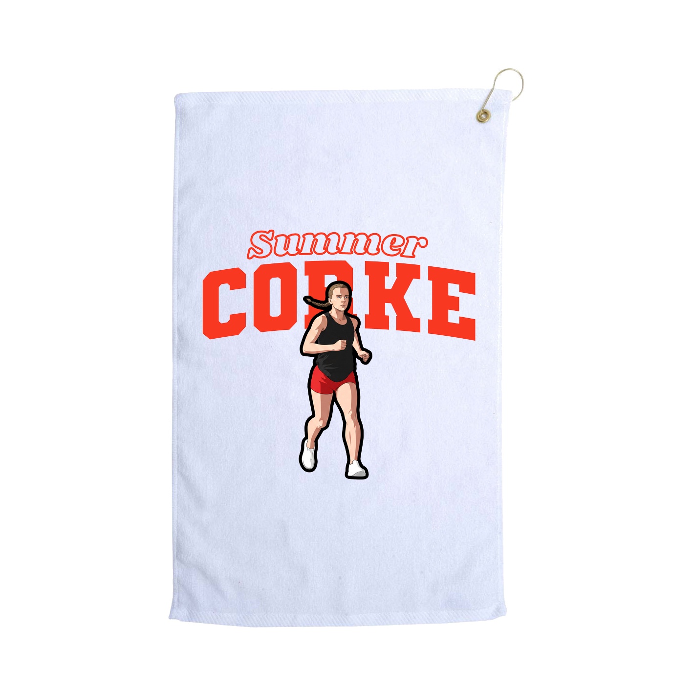 Golf Towel — Name Arch in White