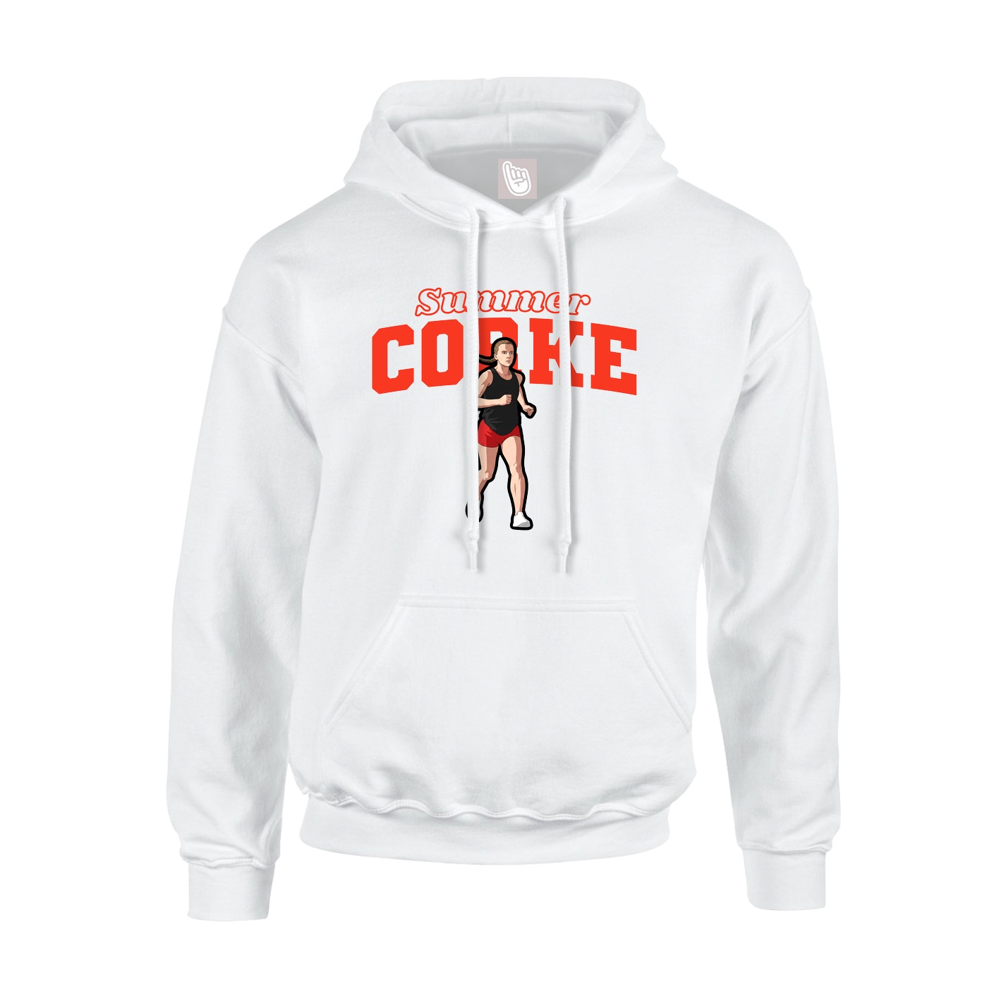 Youth Hoodie — Name Arch in White
