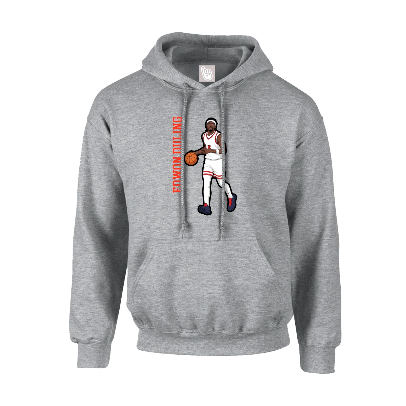 Youth Hoodie — Name Vertical in Grey