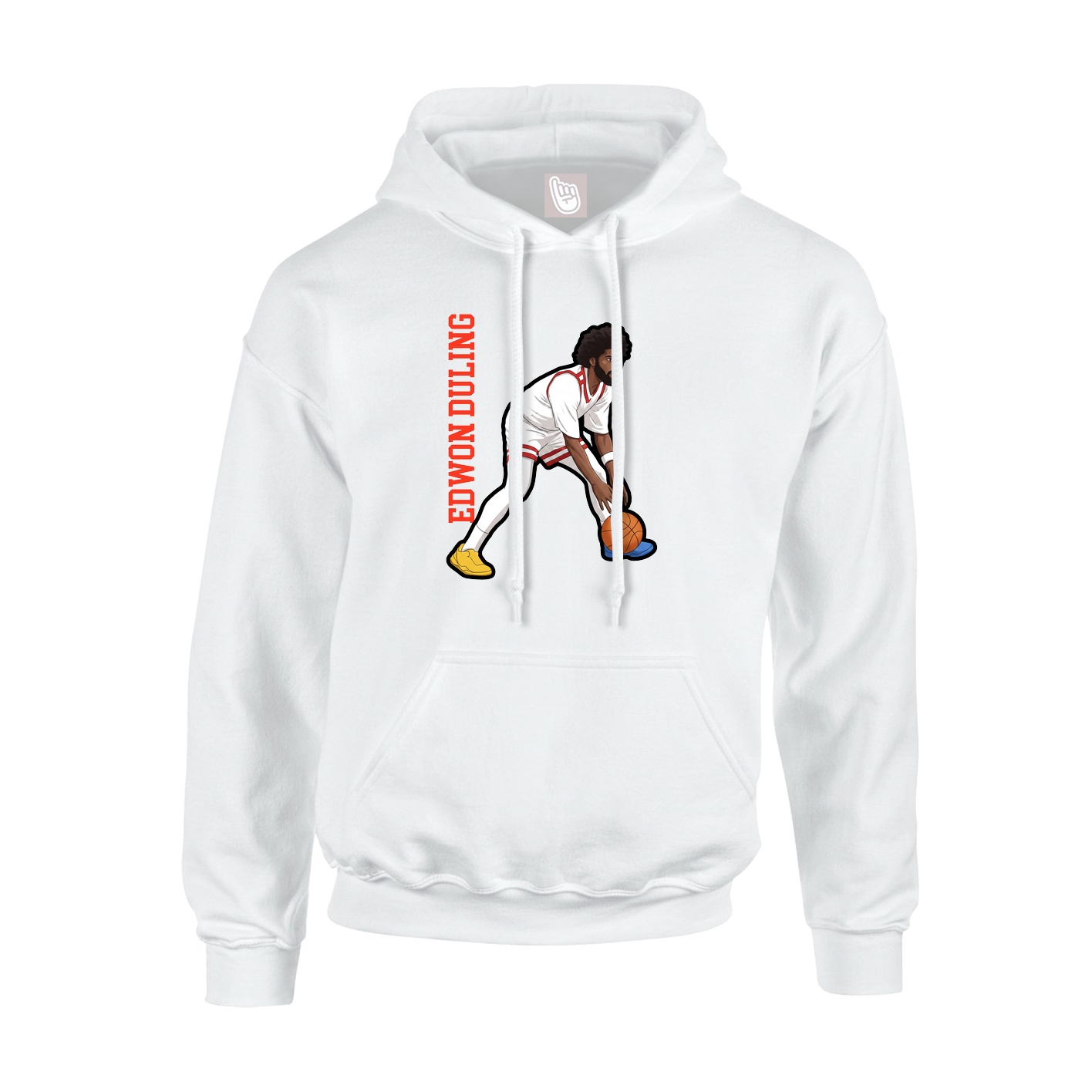 Youth Hoodie — Name Vertical in White