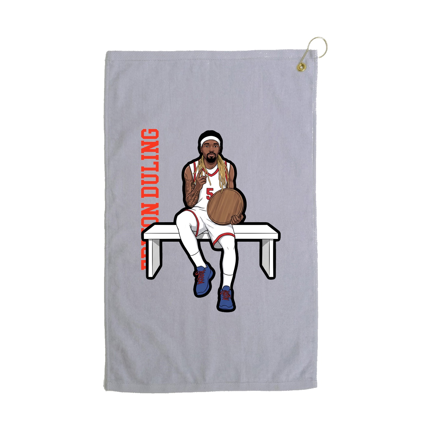 Golf Towel — Name Vertical in Grey