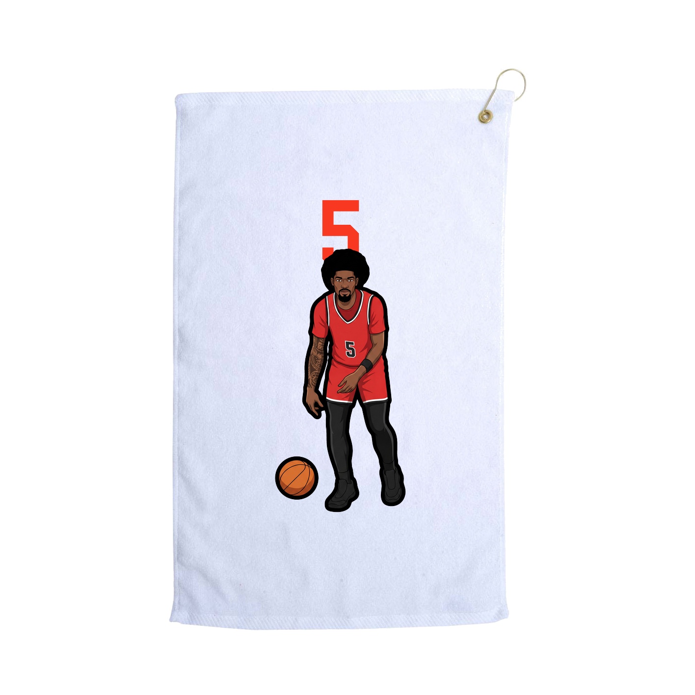 Golf Towel — Number Top in White