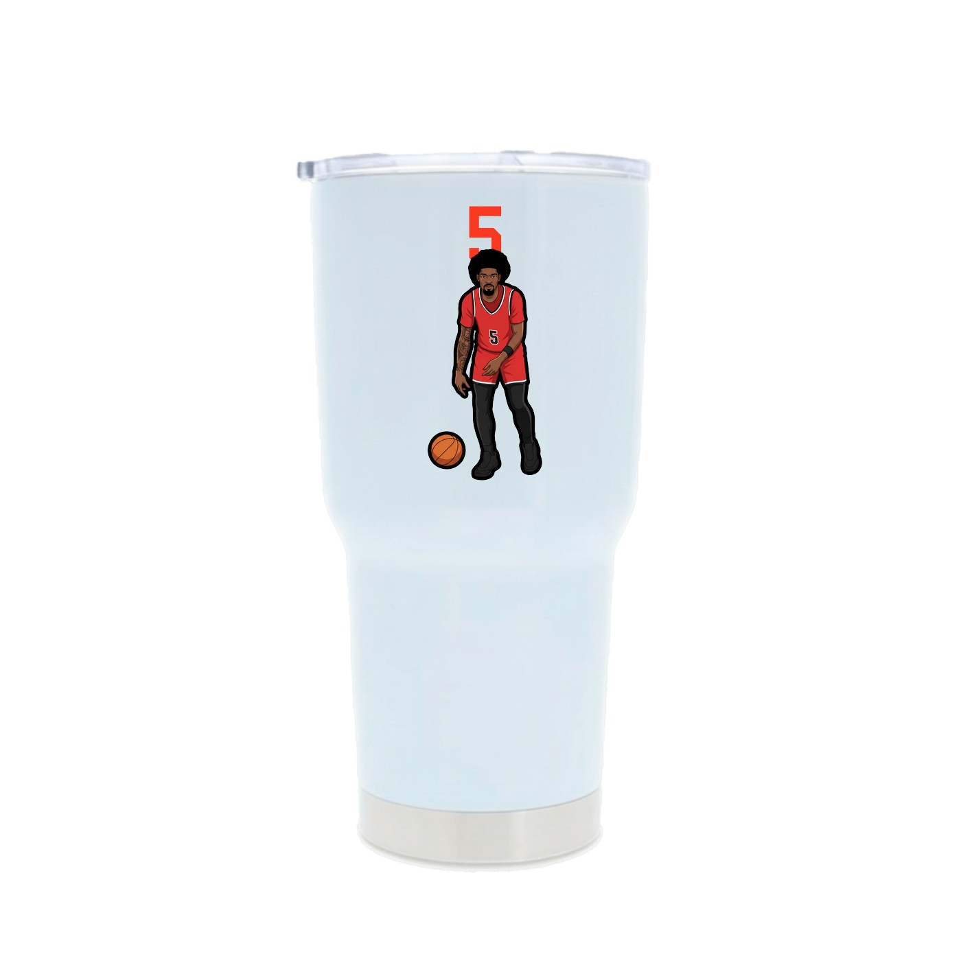 30oz Stainless Steel Tumbler — Number Top in White