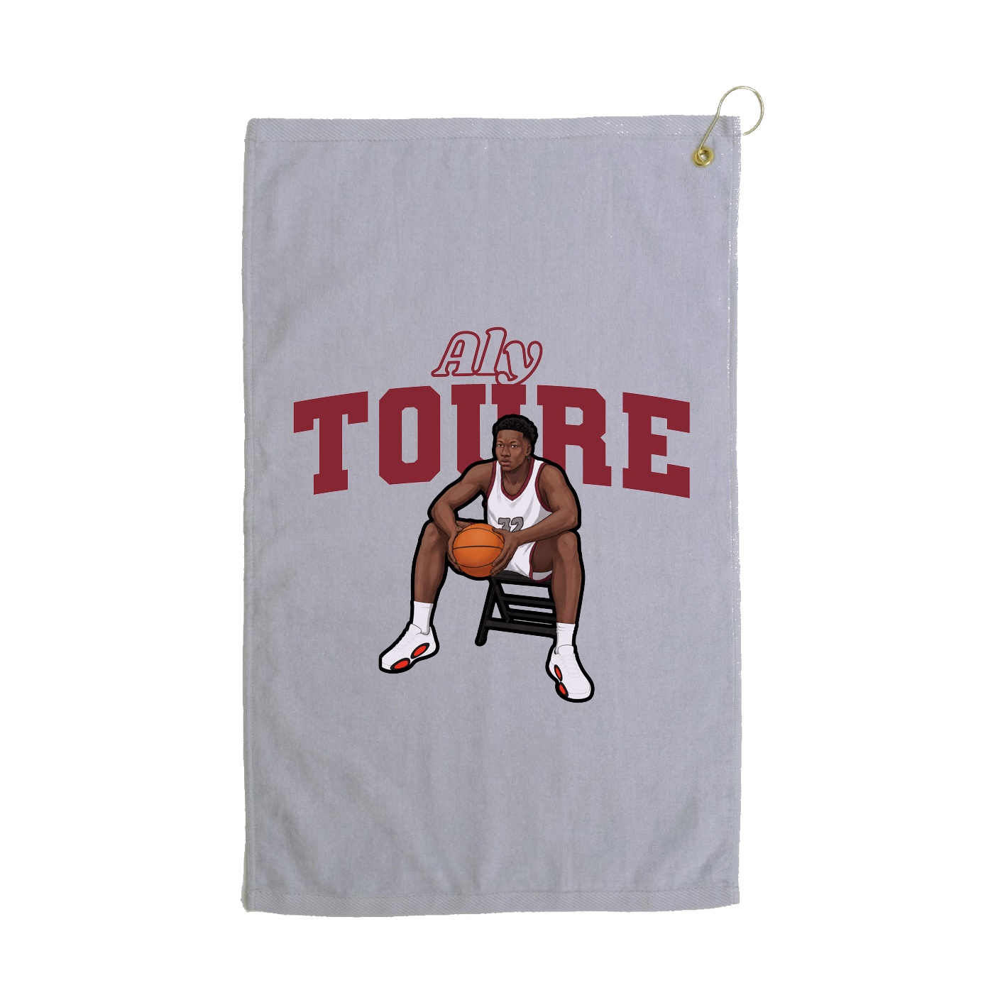 Golf Towel — Name Arch in Grey