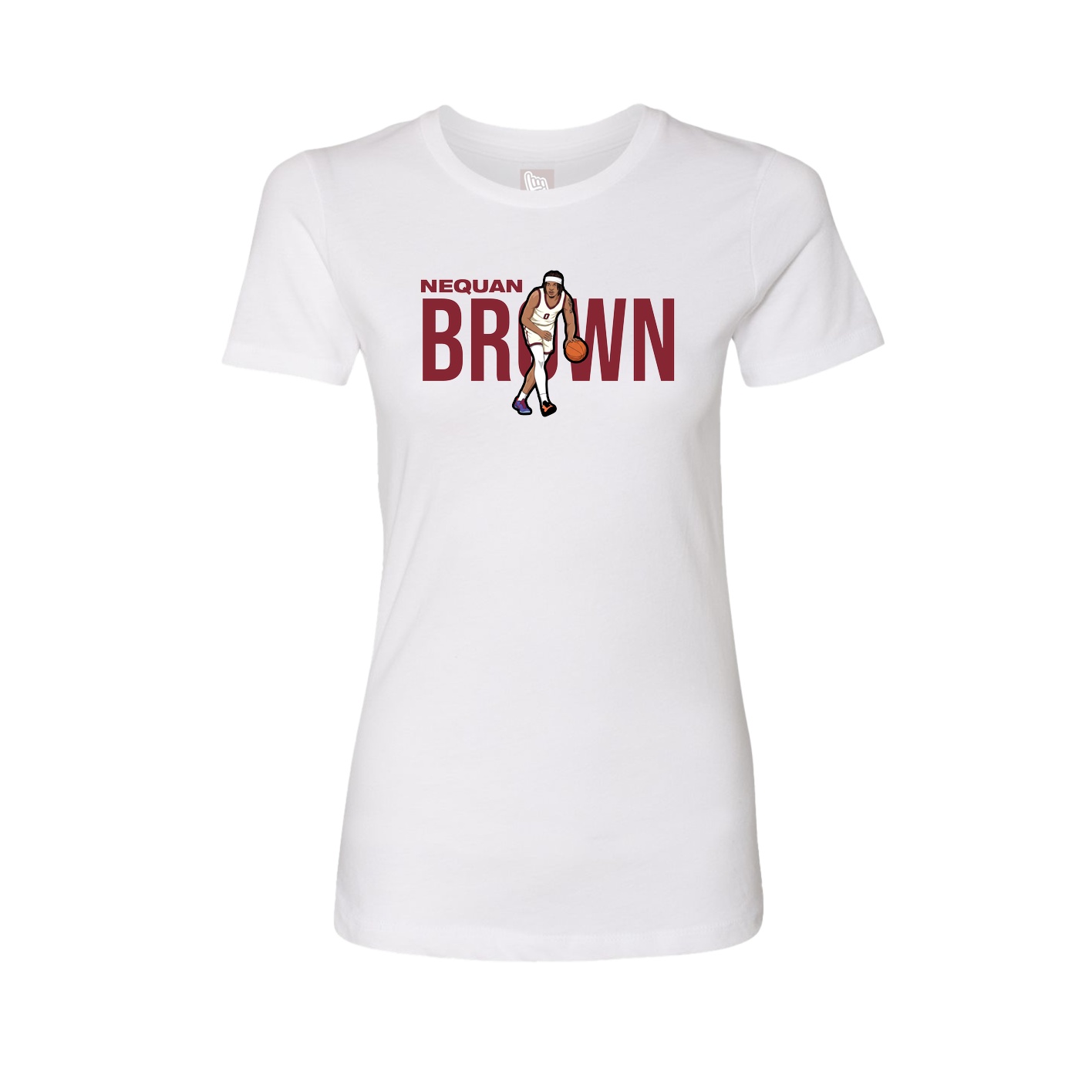 Fitted Women's Tee — Player Name in White