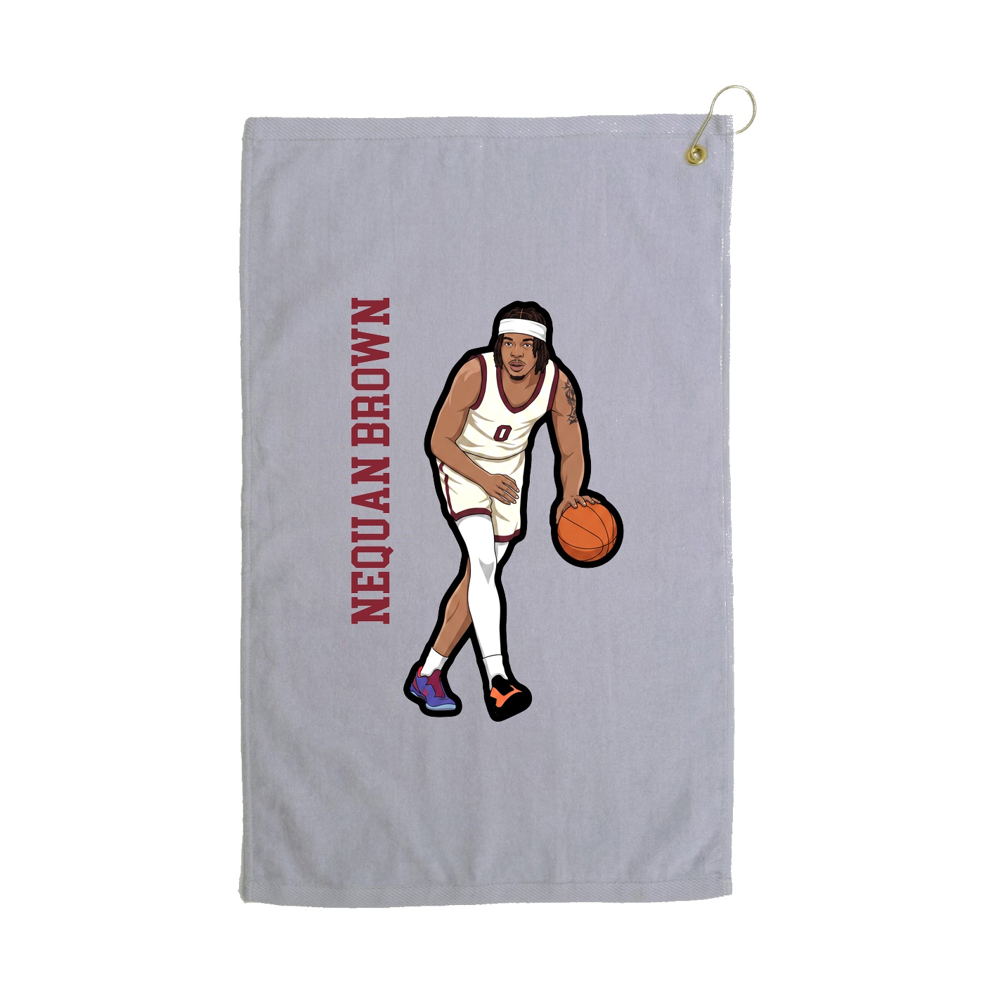 Golf Towel — Name Vertical in Grey