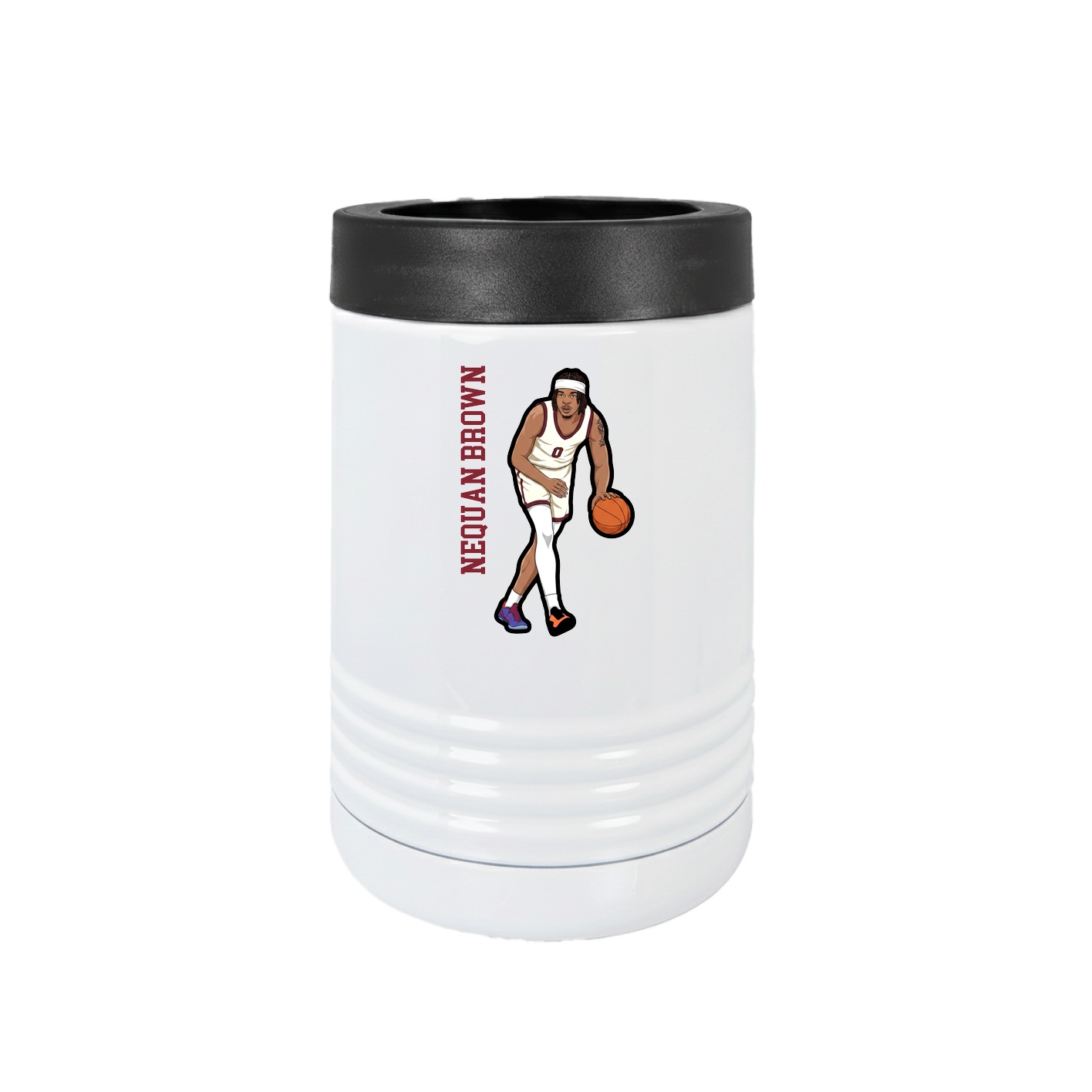 Beverage Holder — Name Vertical in White