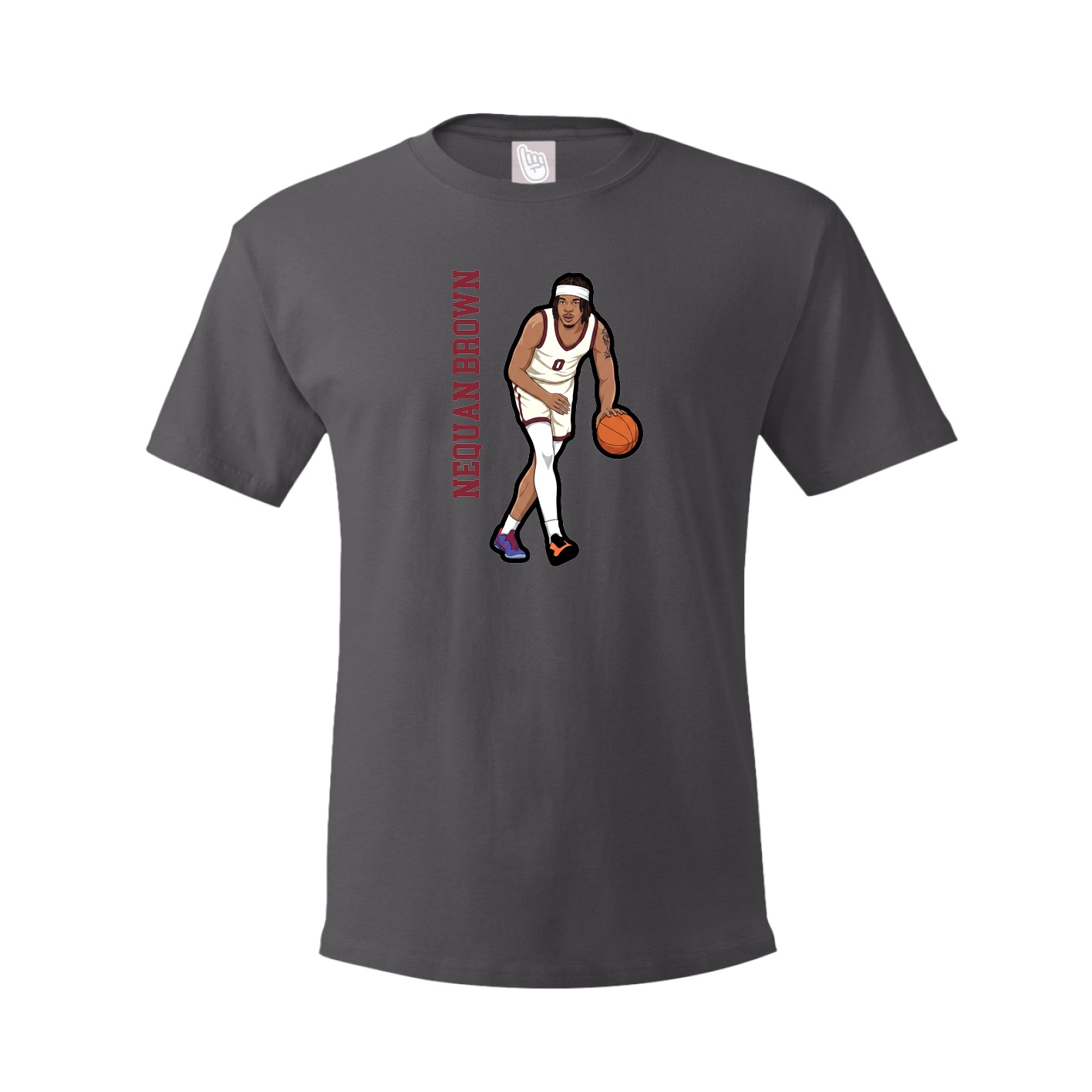 Tee — Name Vertical in Grey