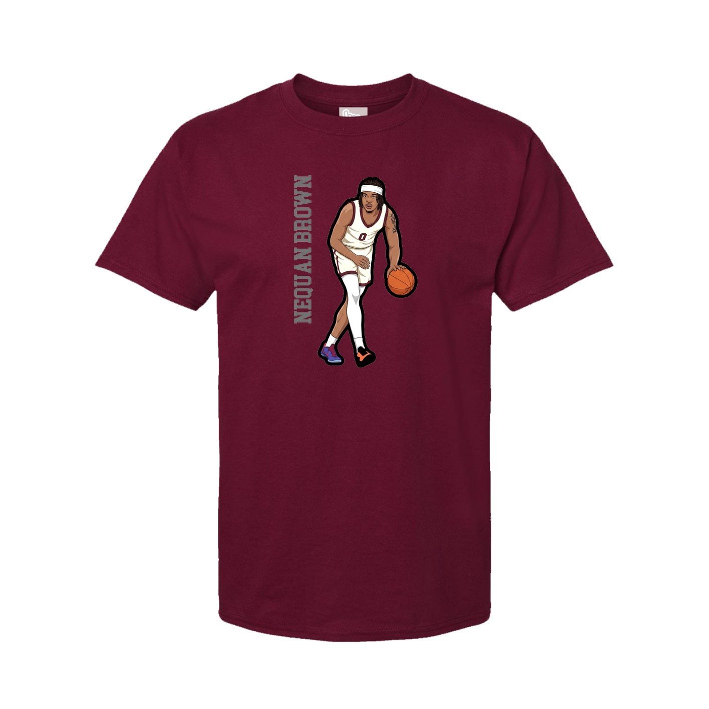 Youth Tee — Name Vertical in Cardinal