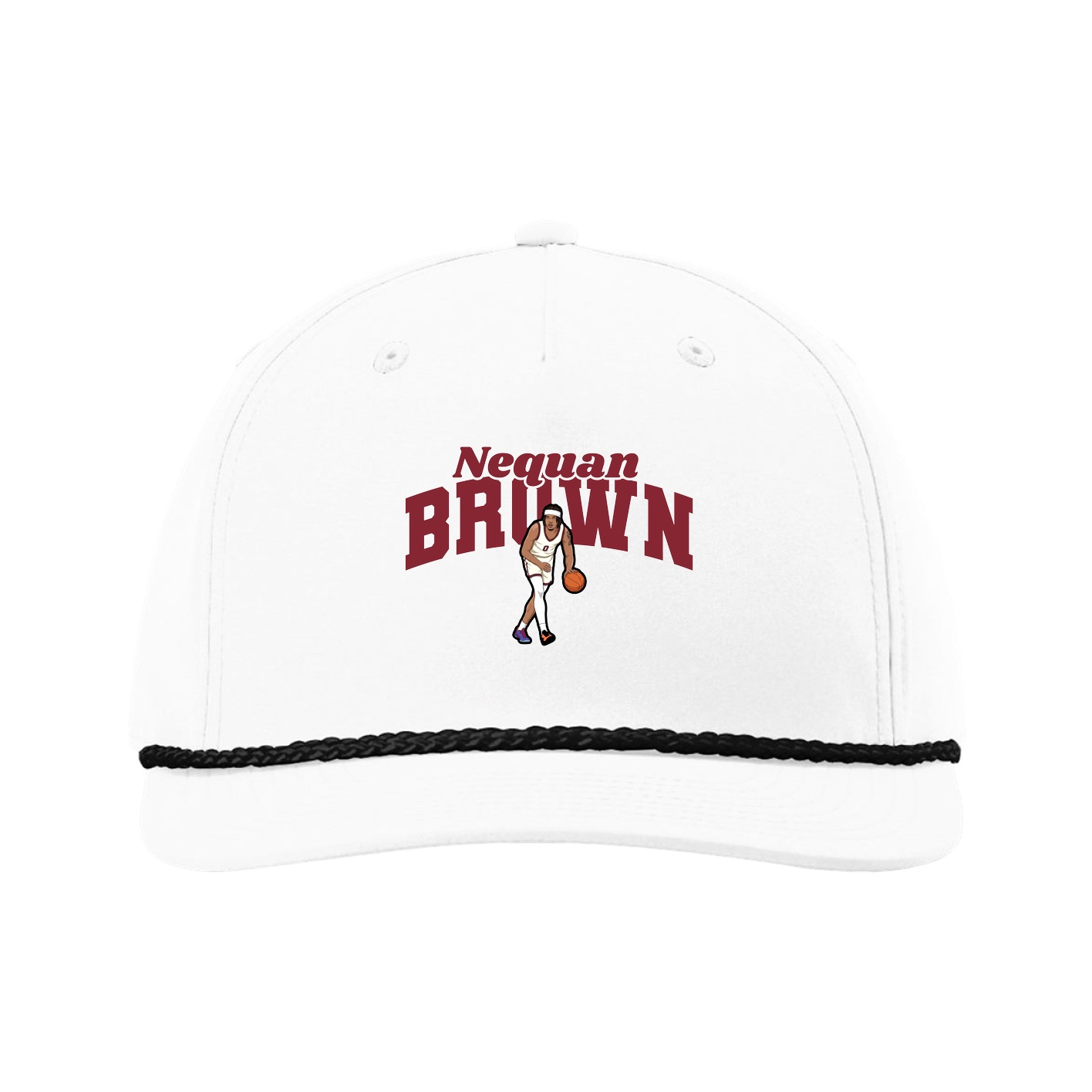 Five-Panel Classic Rope Cap — Signature Arch in White