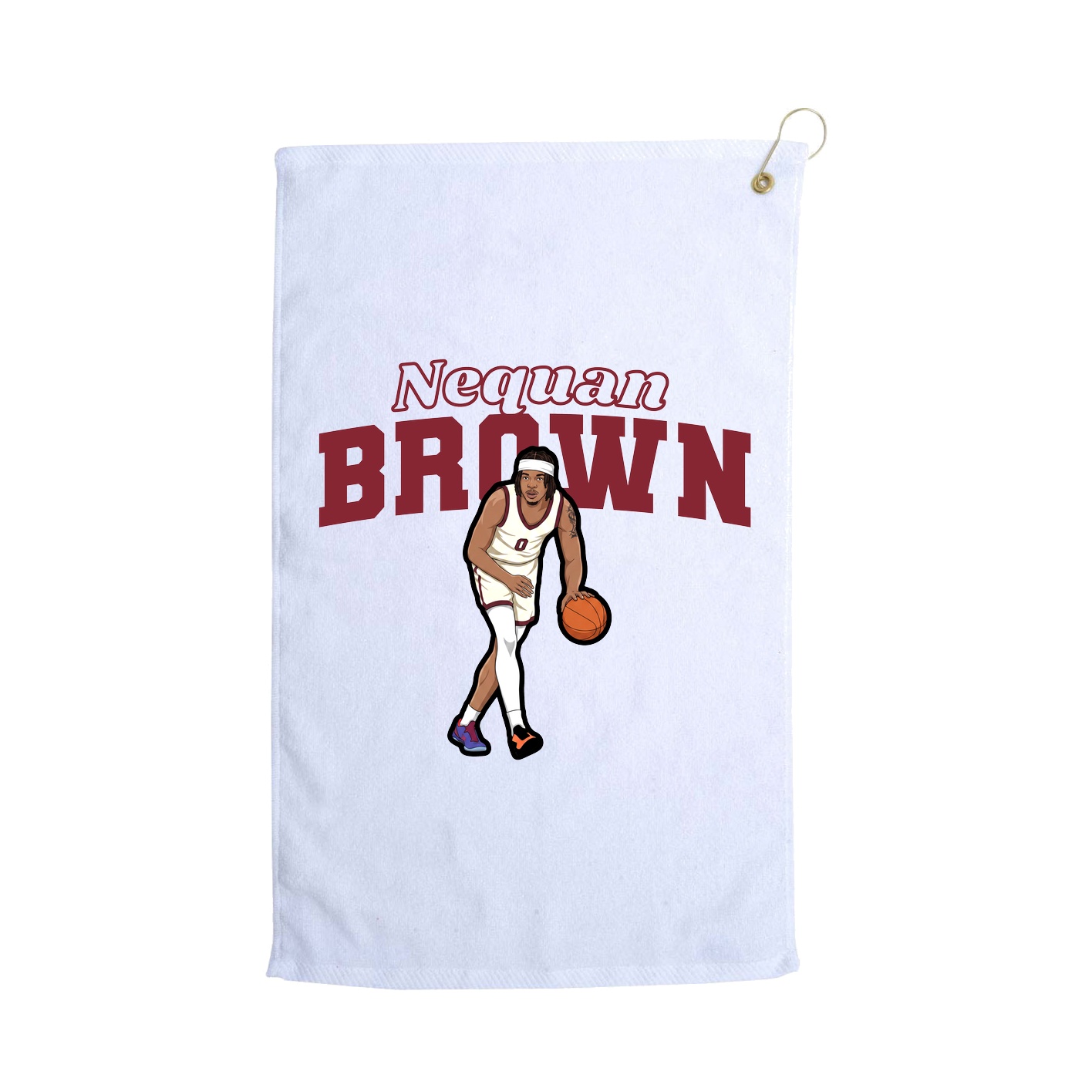 Golf Towel — Name Arch in White