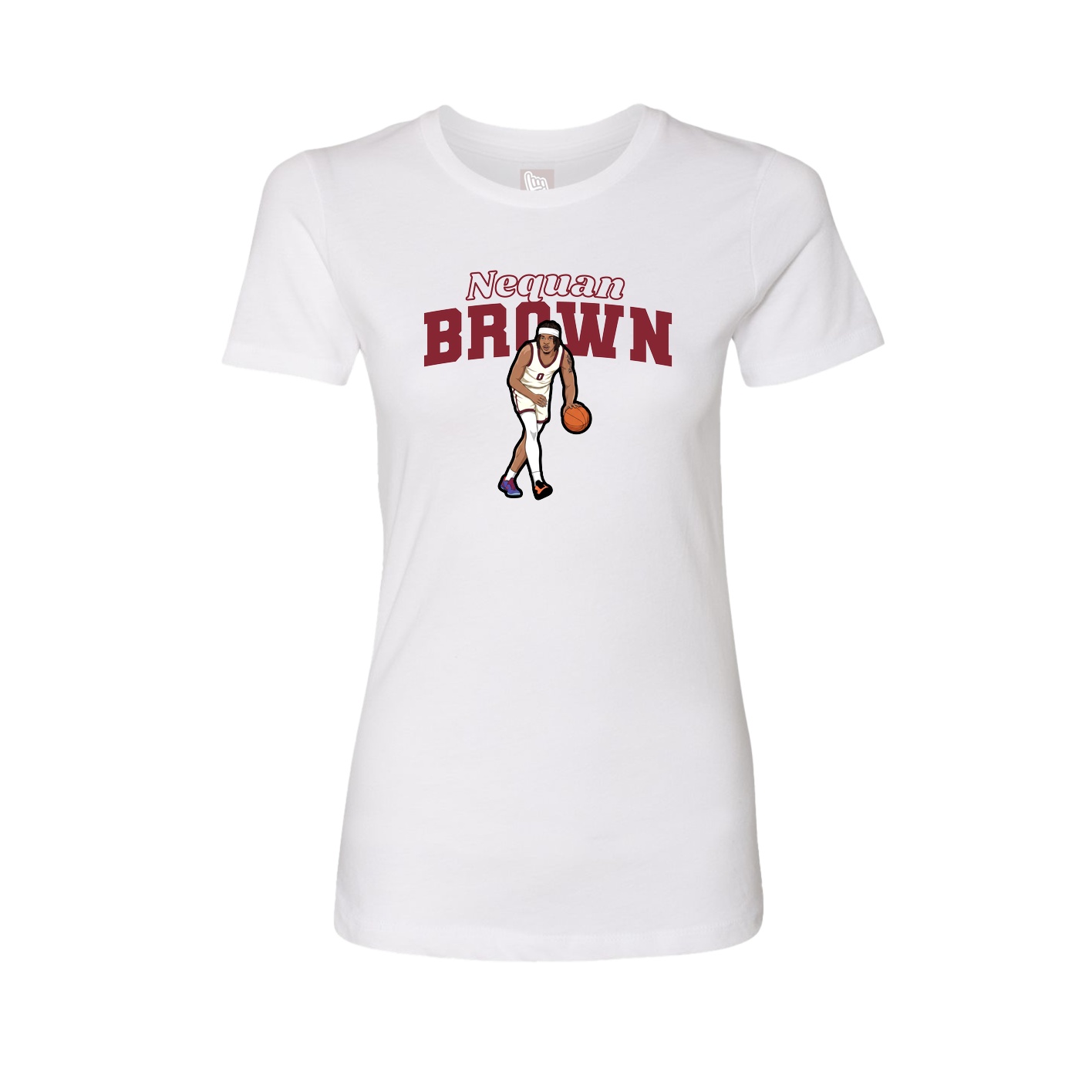 Fitted Women's Tee — Name Arch in White
