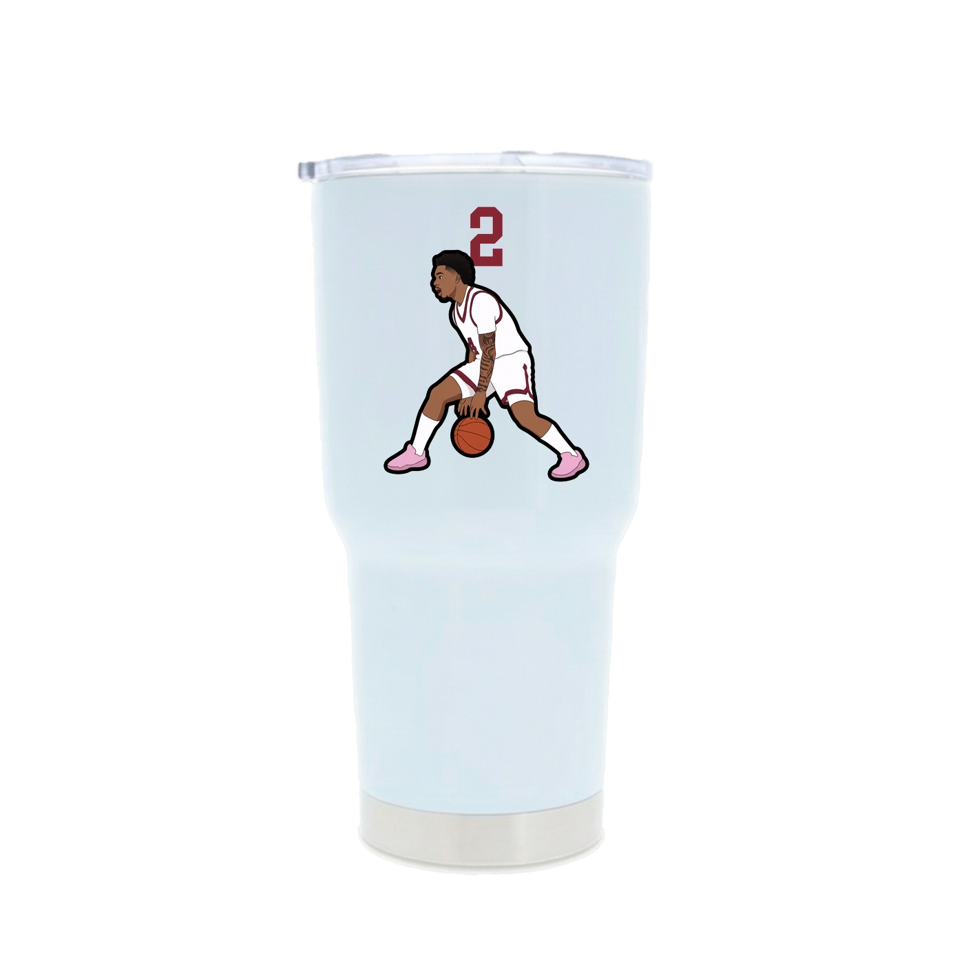 30oz Stainless Steel Tumbler — Number Top in White