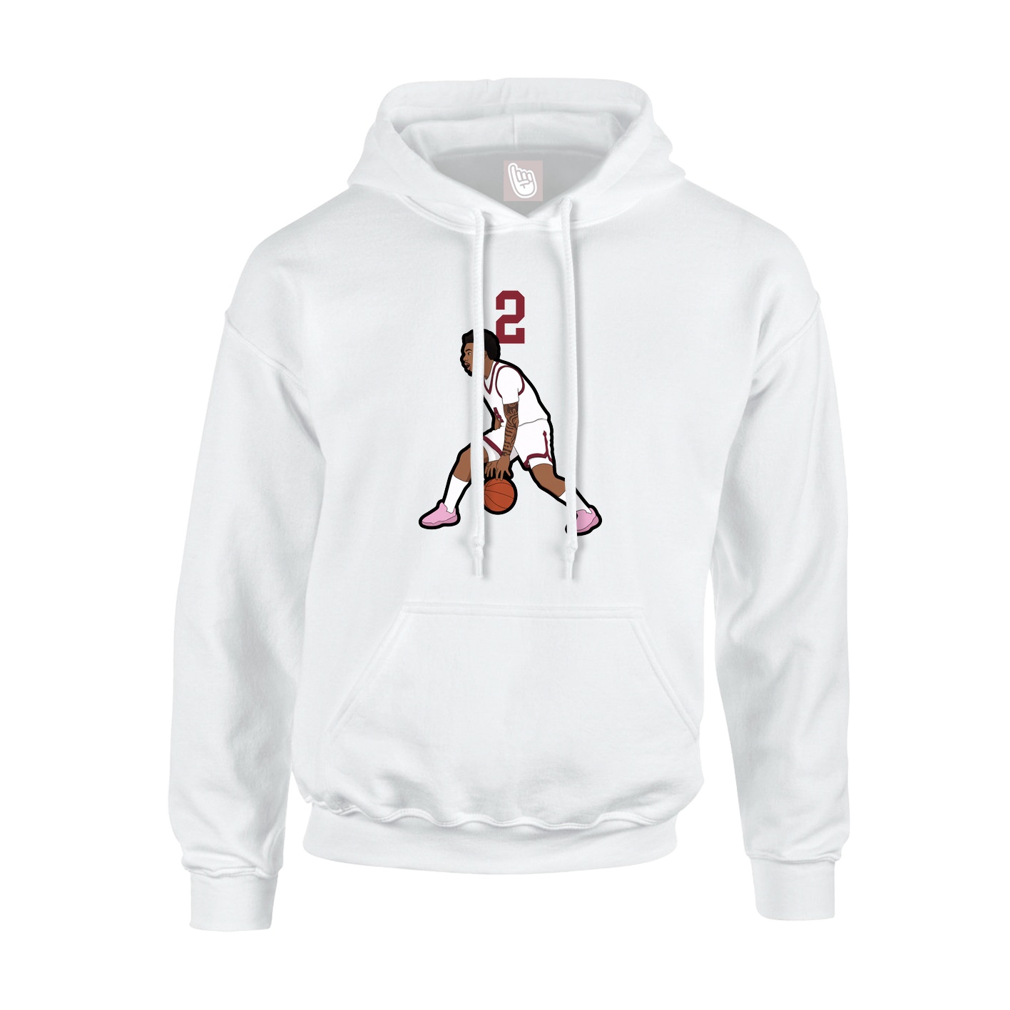 Youth Hoodie — Number Top in White