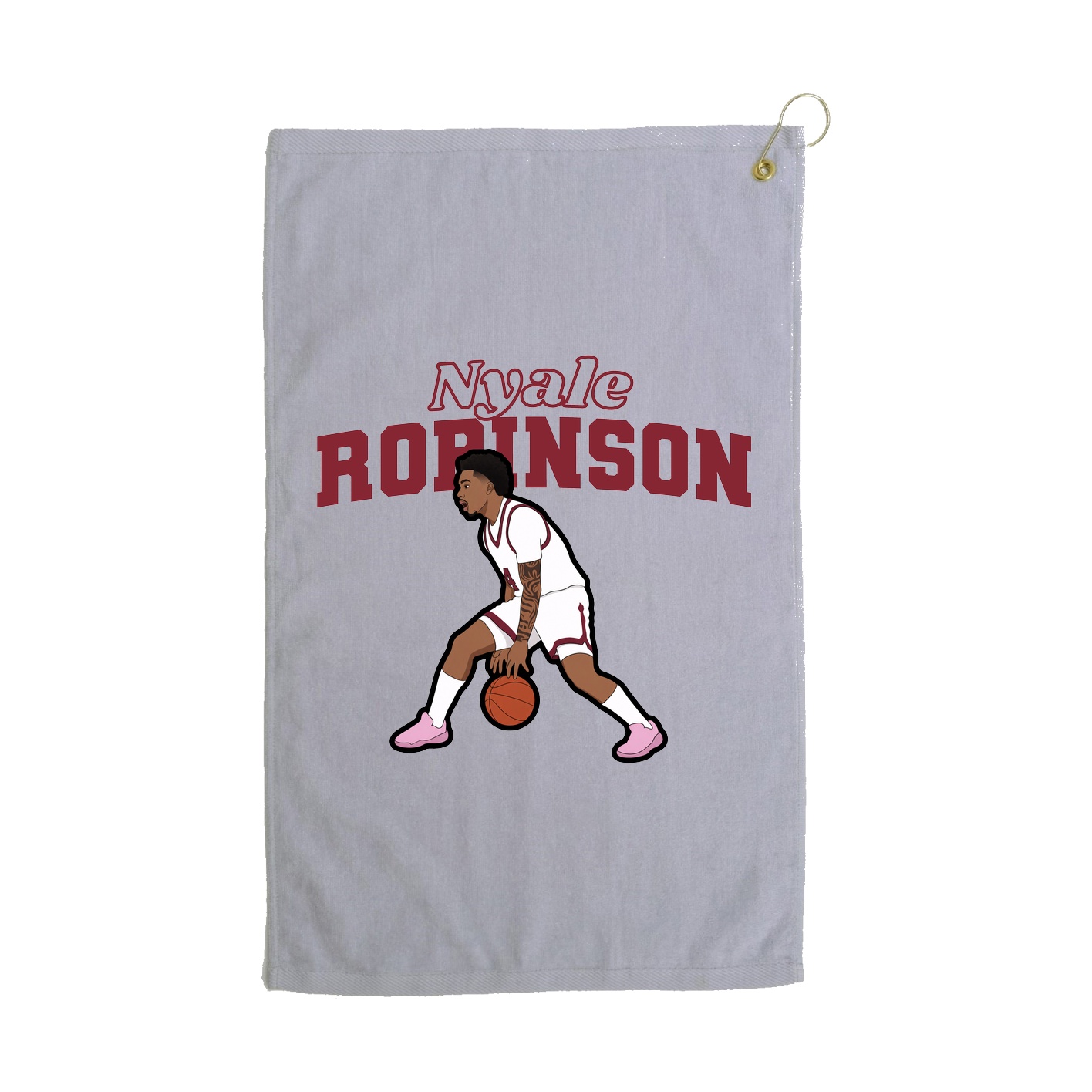 Golf Towel — Name Arch in Grey