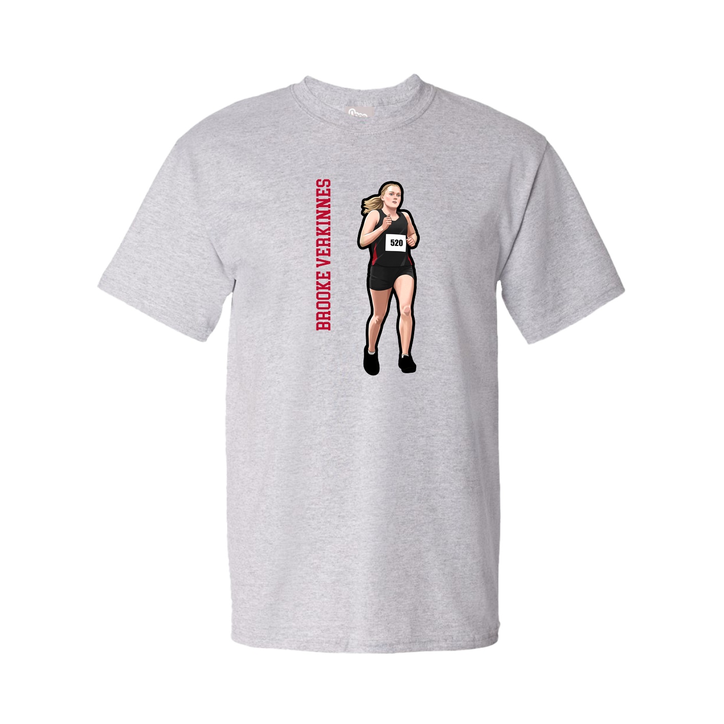 Tee — Name Vertical in Grey